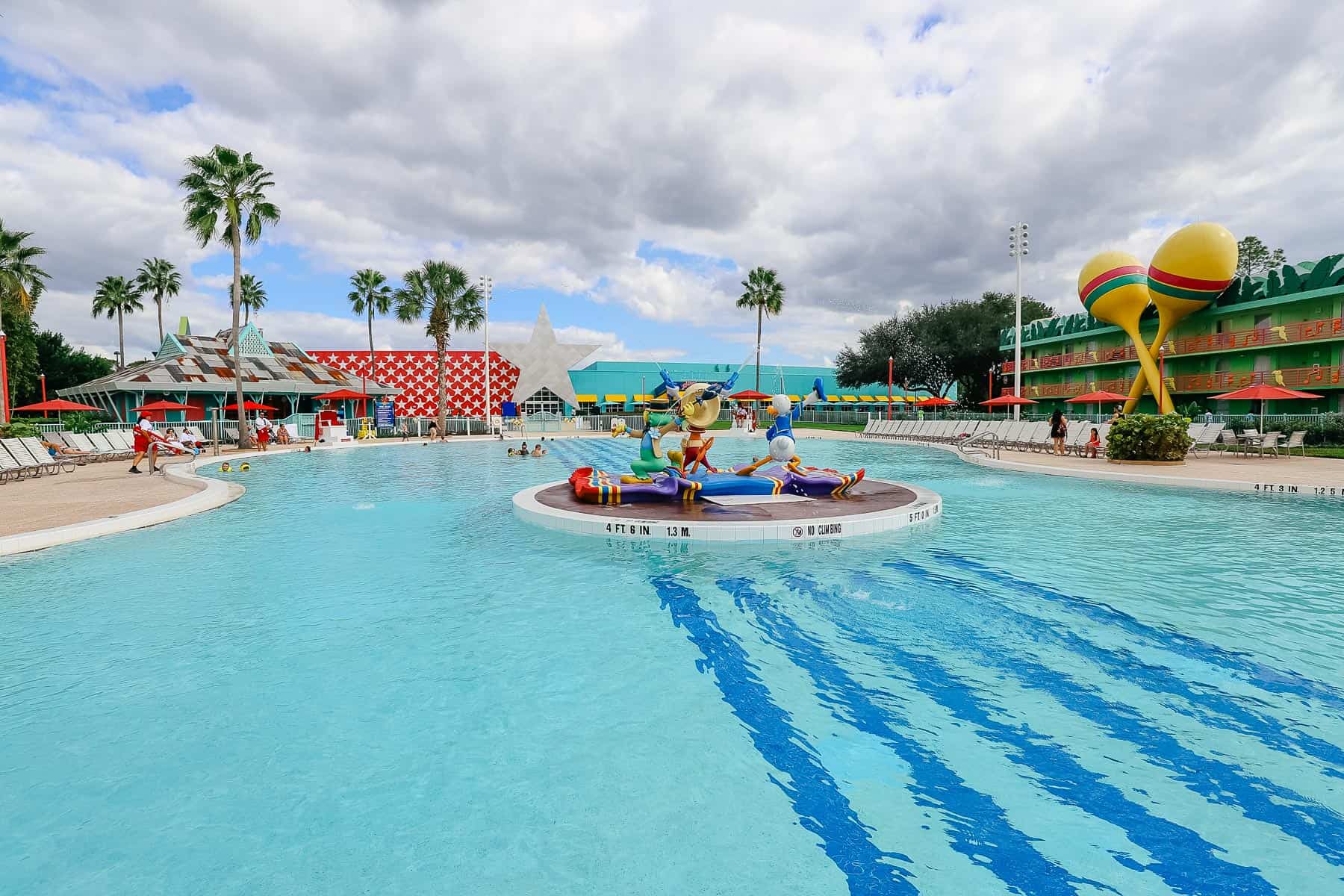 The Three Caballeros Water Feature All-Star Music Pool