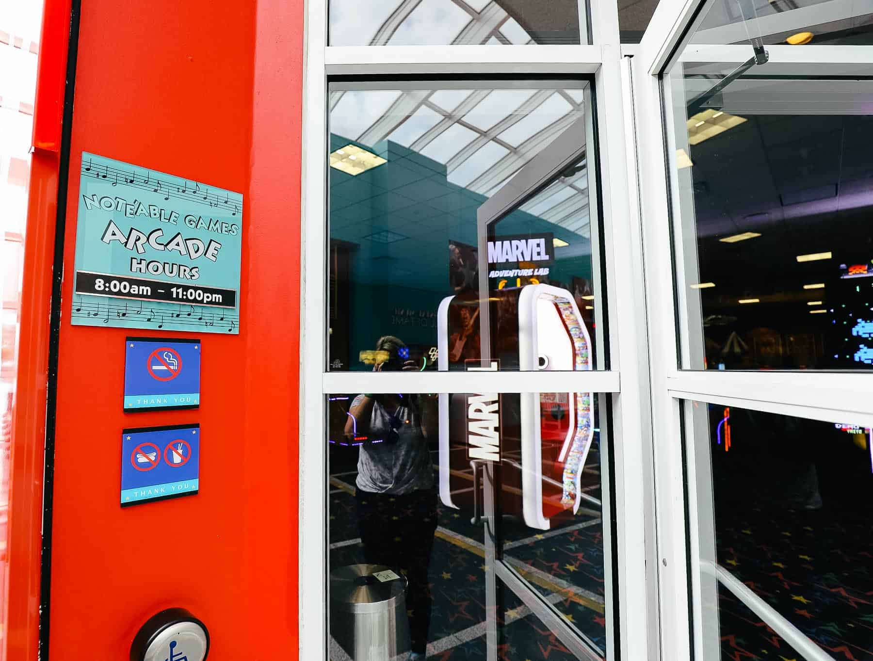 the entrance to the Note'able Arcade at All-Star Music 
