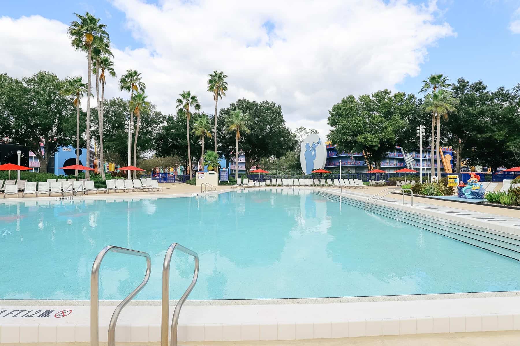 shows the outline of the quiet pool at Disney's All-Star Music