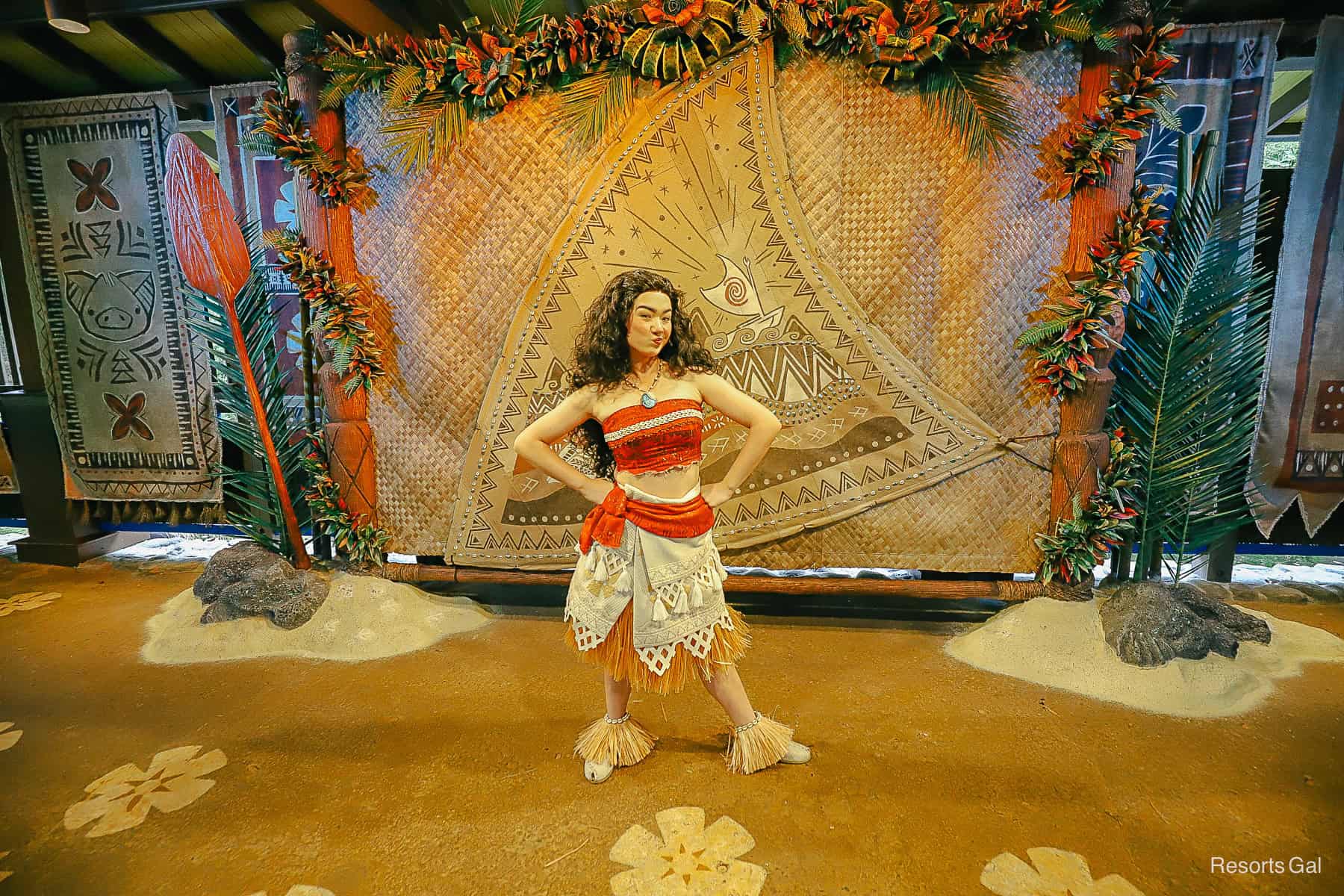 Moana at her Character Landing meet-and-greet at Disney's Animal Kingdom 