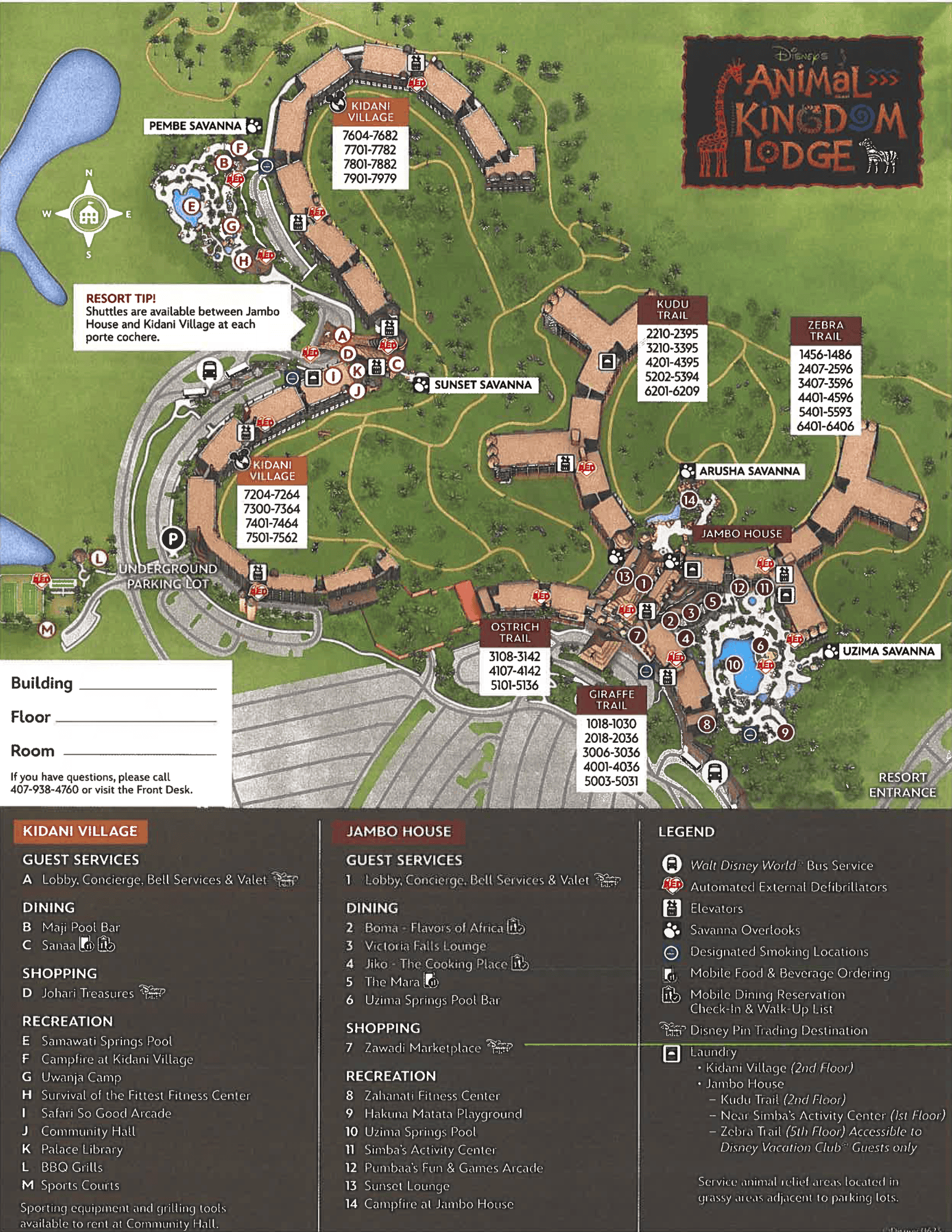 Disney's Animal Kingdom Lodge Map 