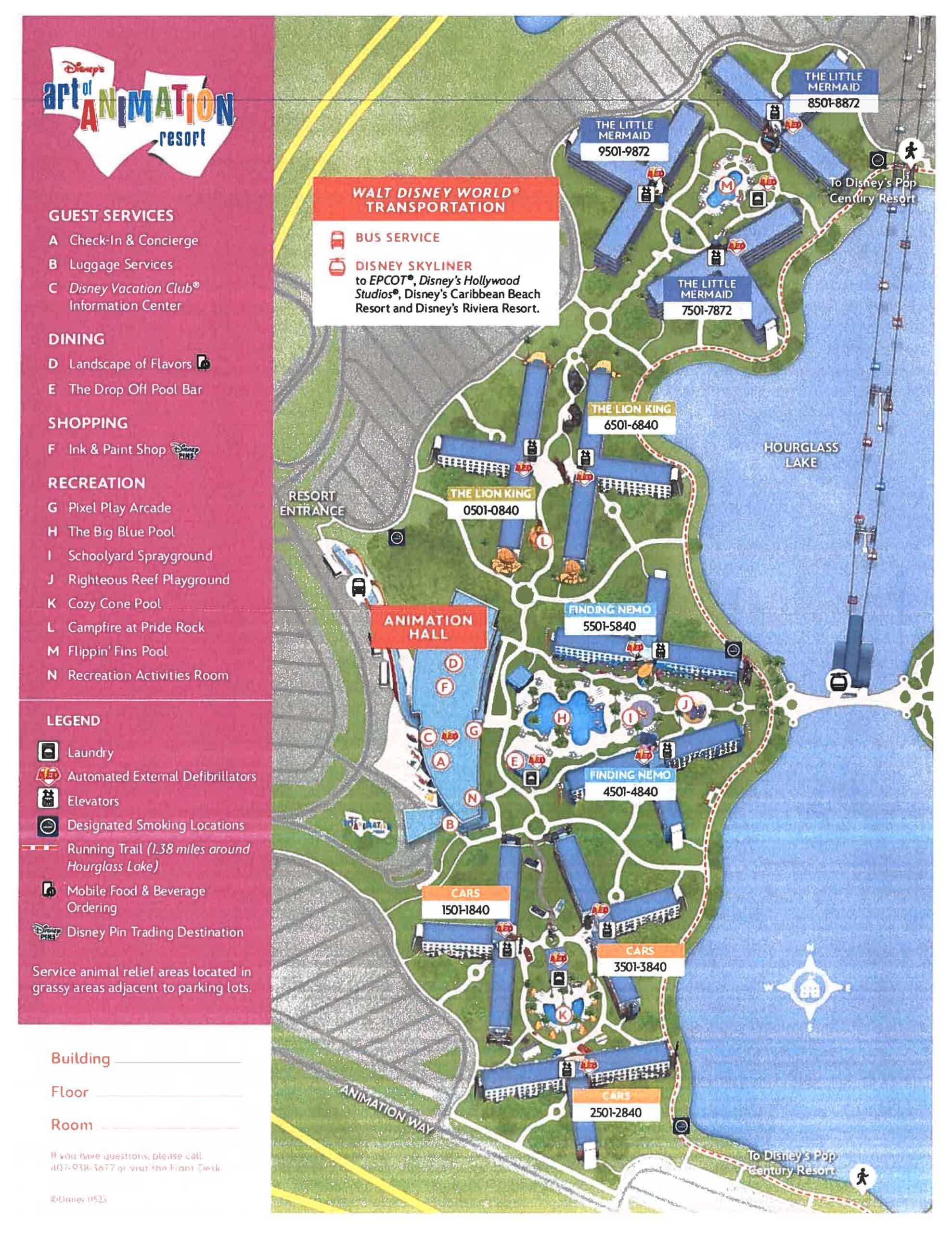 Disney's Art of Animation Resort Map 