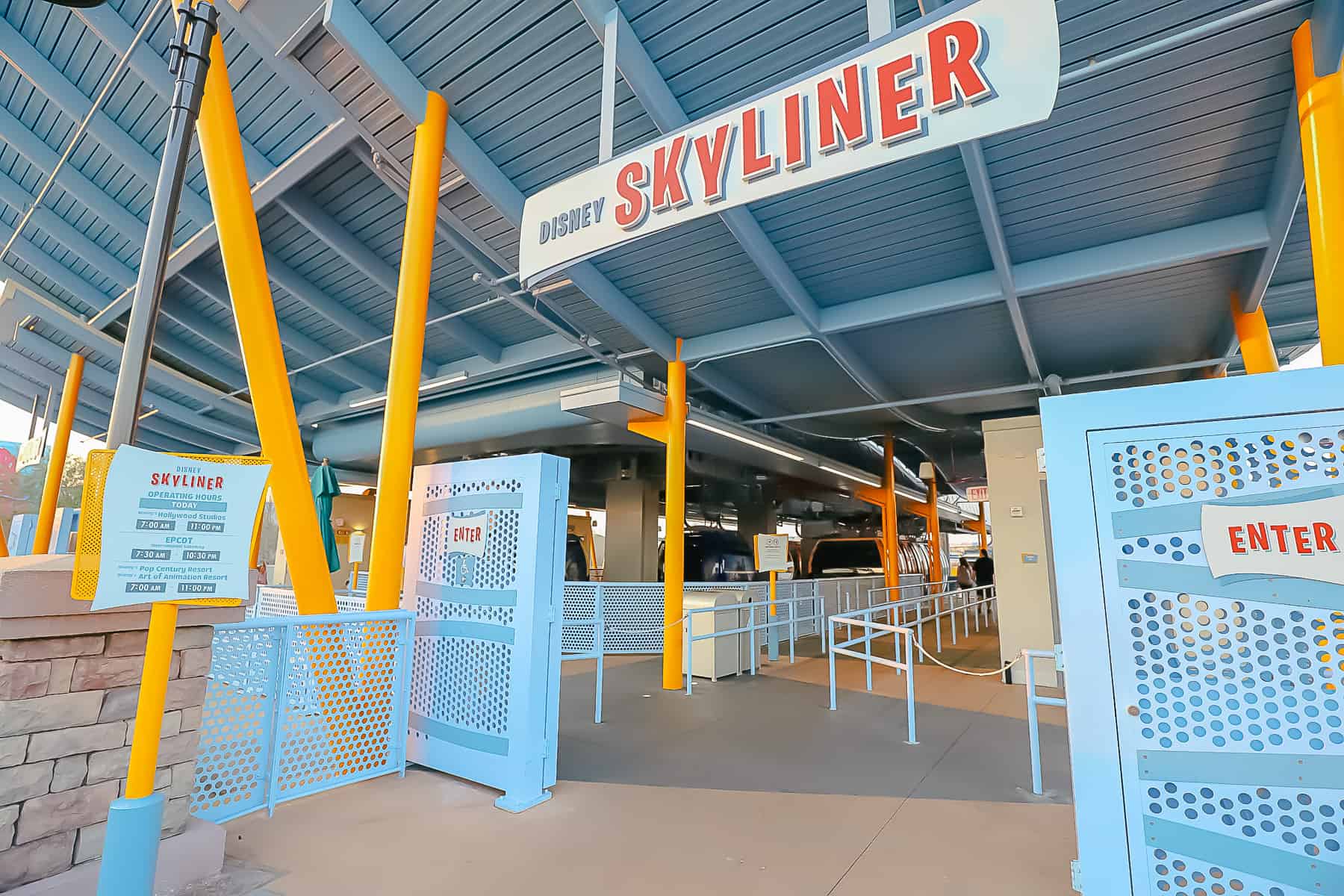 Disney Skyliner station shared between Art of Animation and Pop Century 