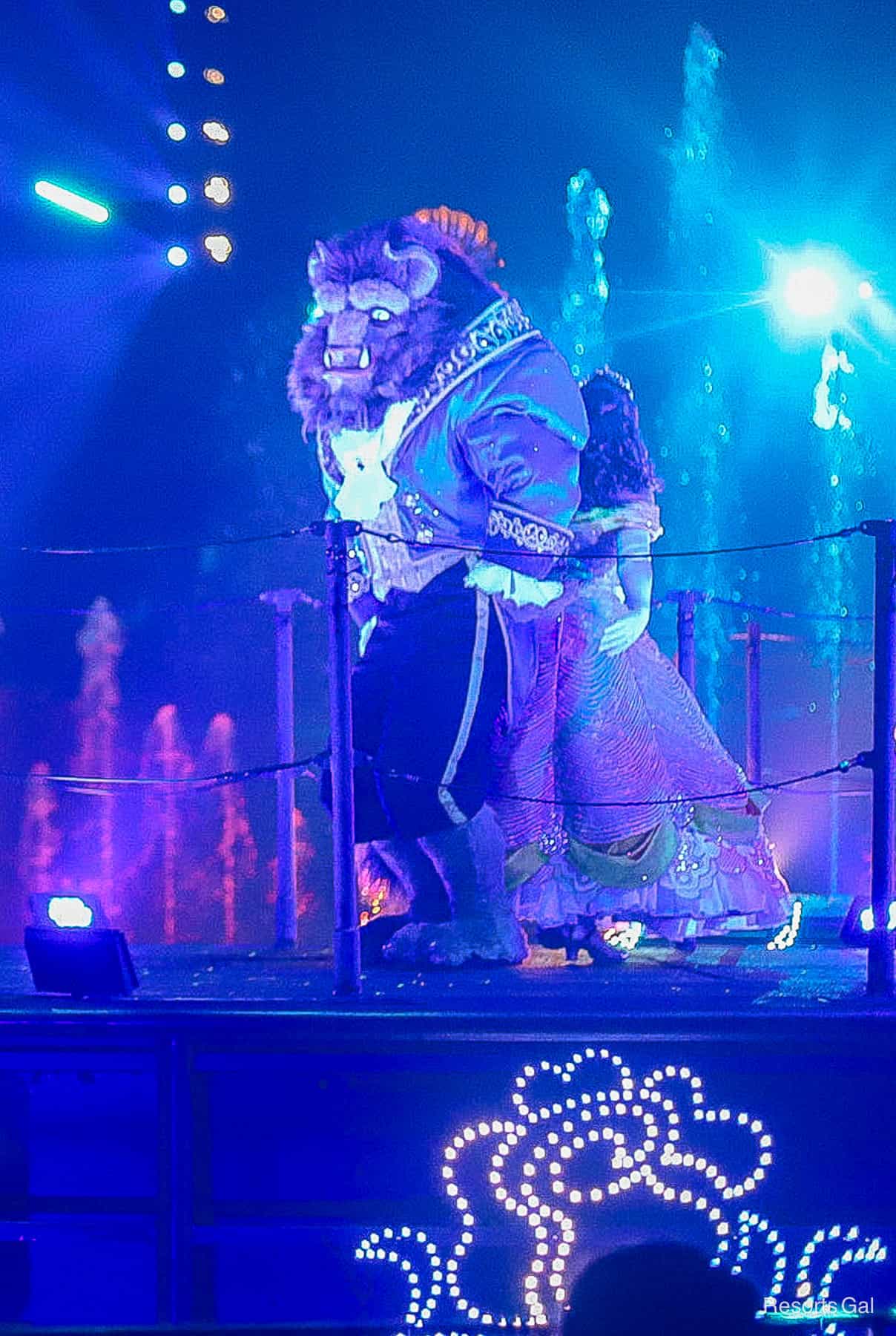 The Beast on a barge at Fantasmic at Disney's Hollywood Studios. 