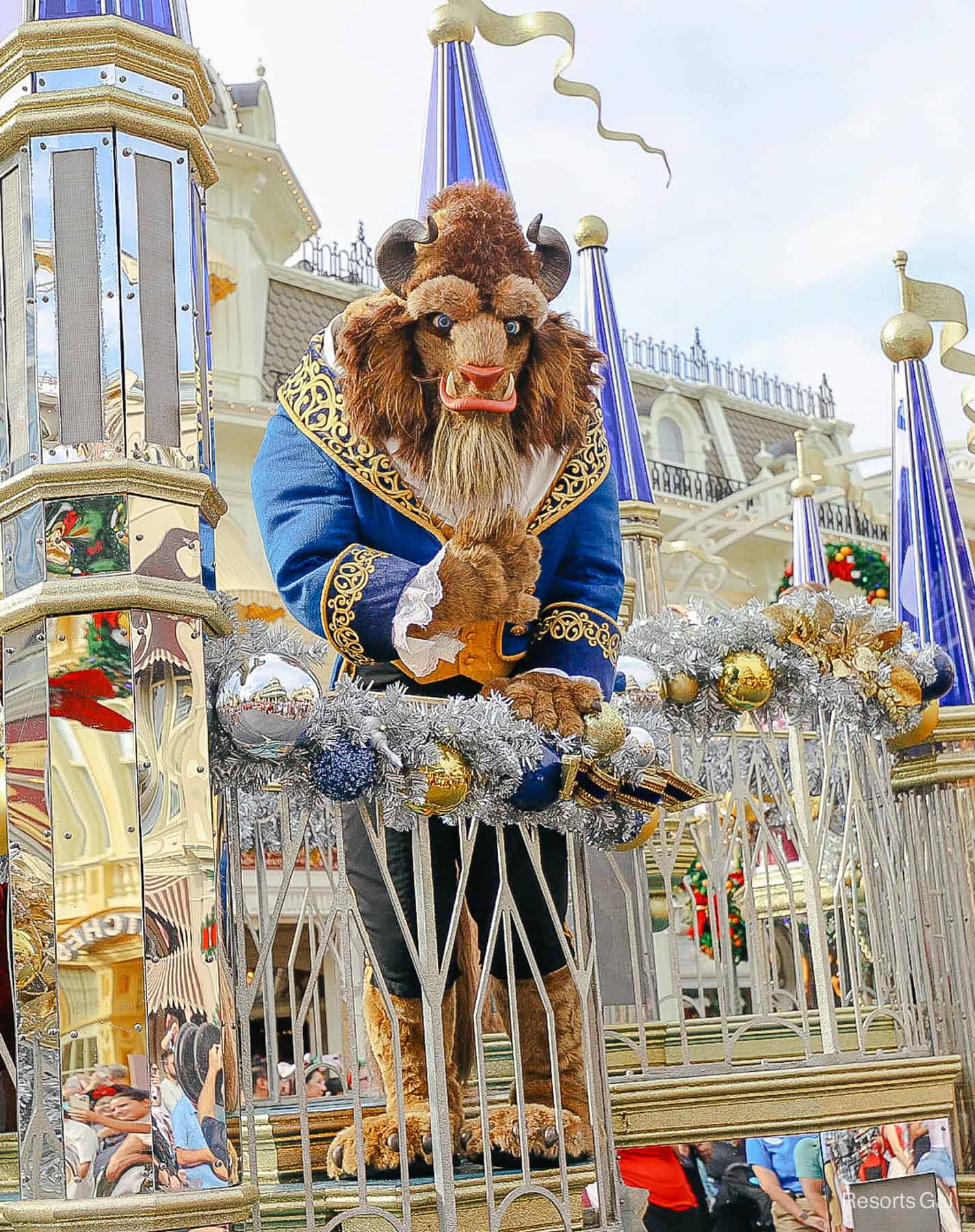 The Beast in the parade during Christmas. 