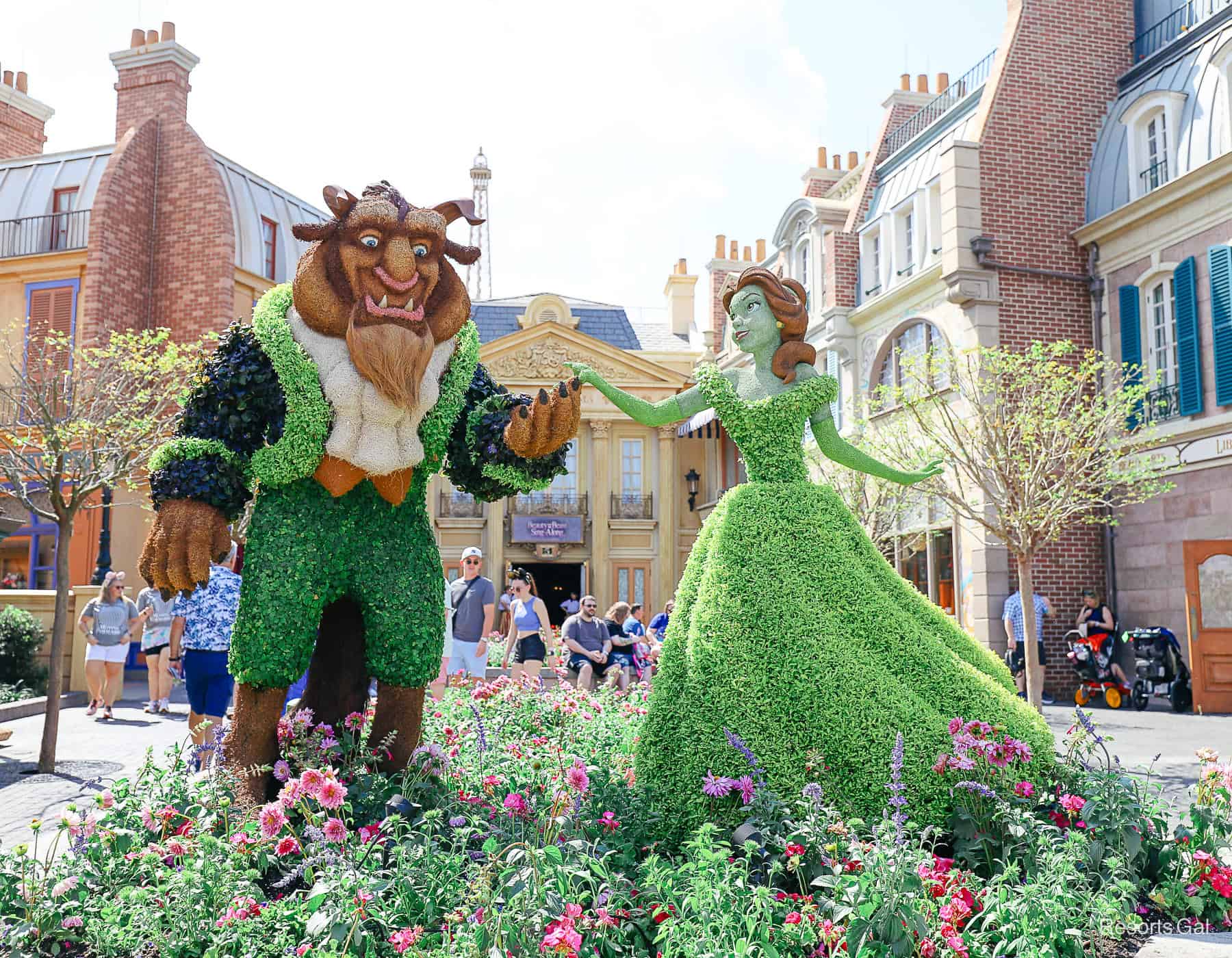 Through the Years: The Beauty and the Beast Character Topiaries at Epcot’s Flower and Garden Festival