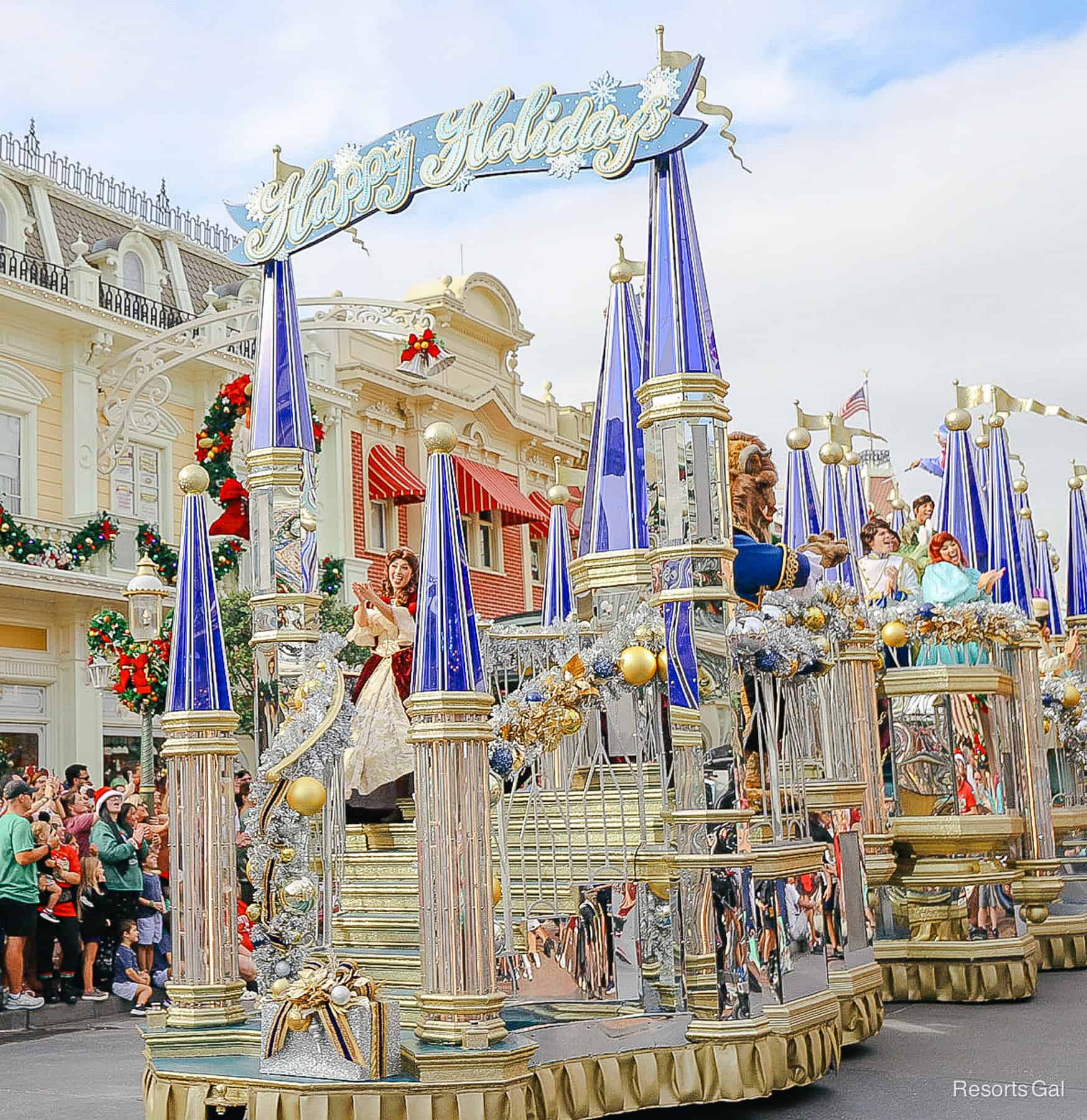 Belle in Mickey's Once Upon a Time Christmas Parade 