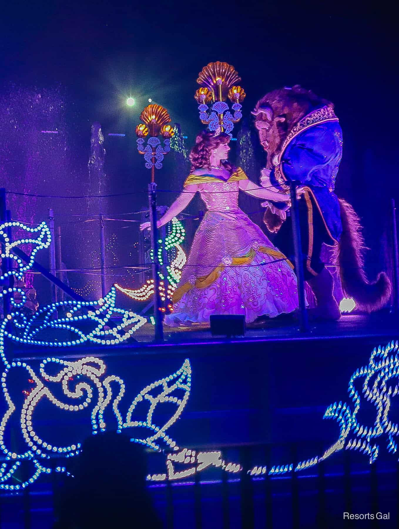 Belle with Beast in Fantasmic! 