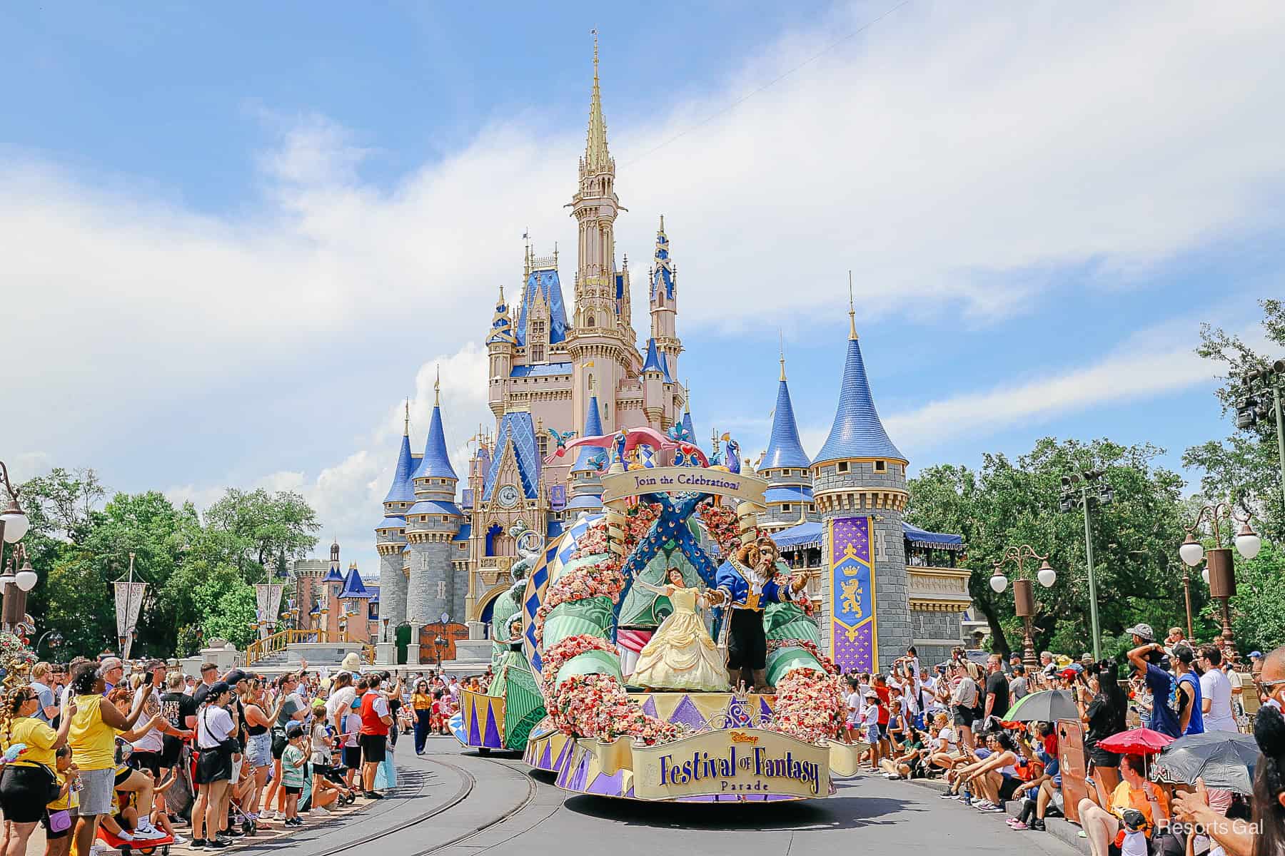 Belle in the Festival of Fantasy Parade 