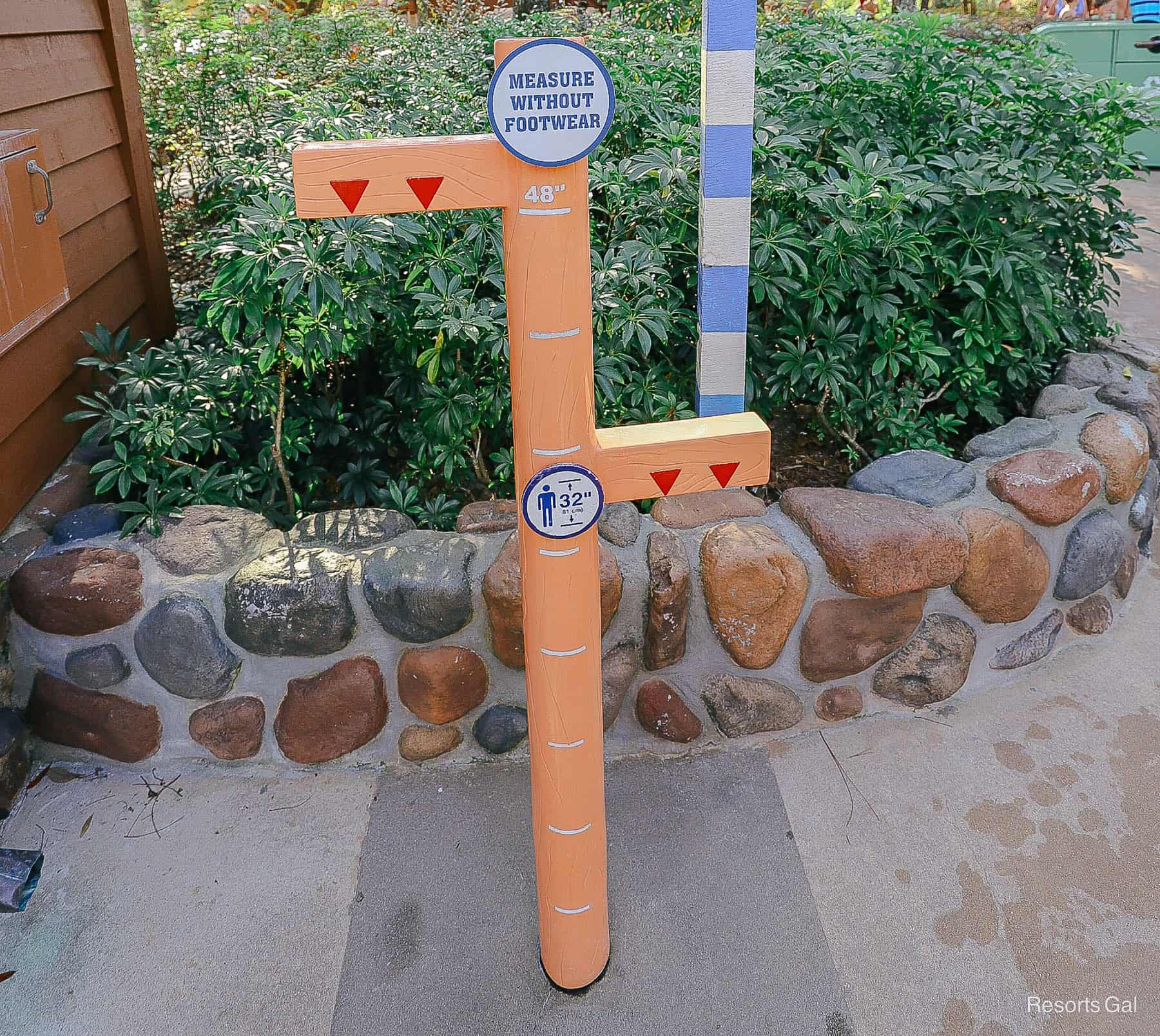 a height requirement sign for the chairlift at Disney's Blizzard beach 