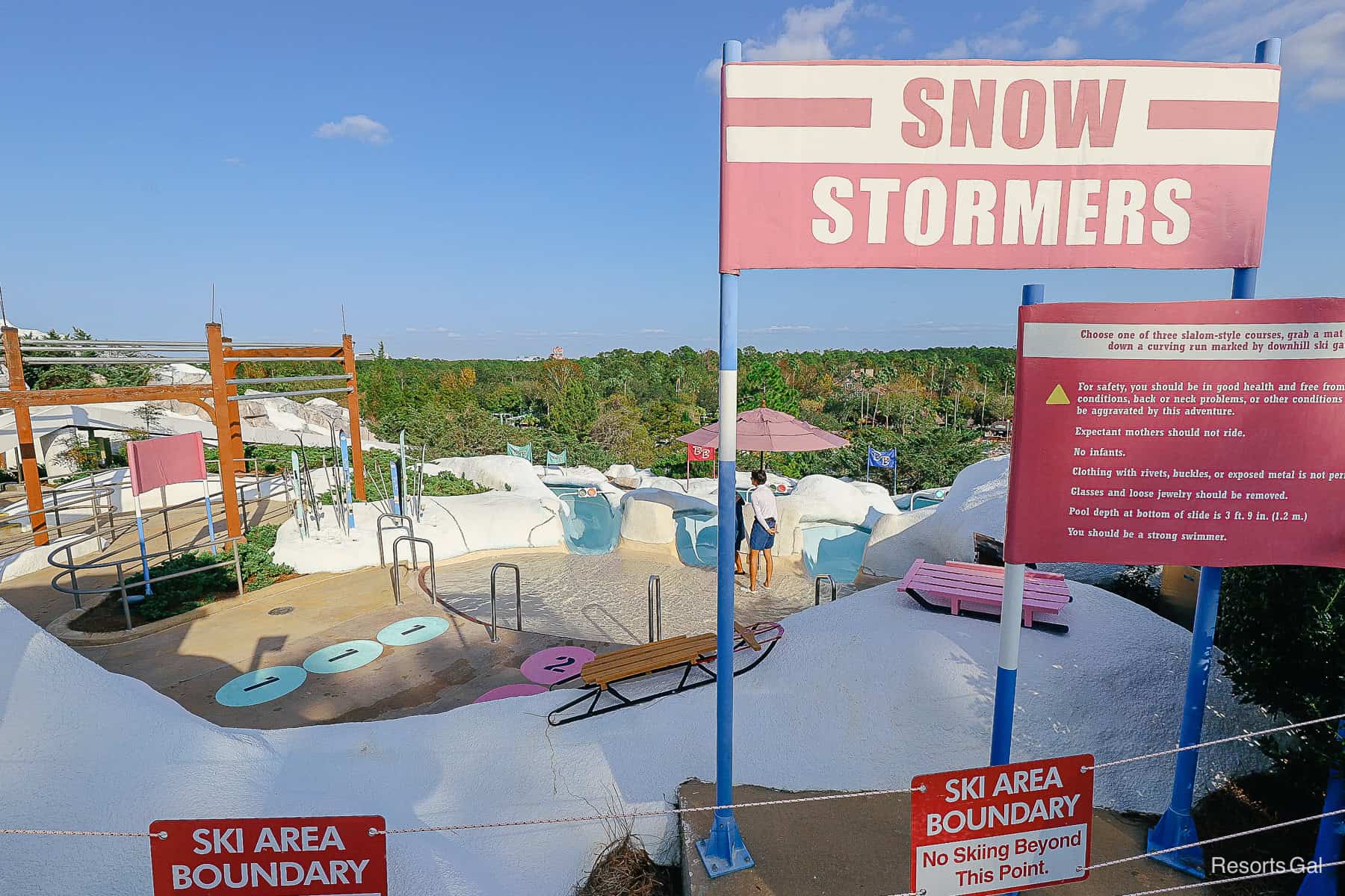 a sign at the entrance of the Snow Stormers 