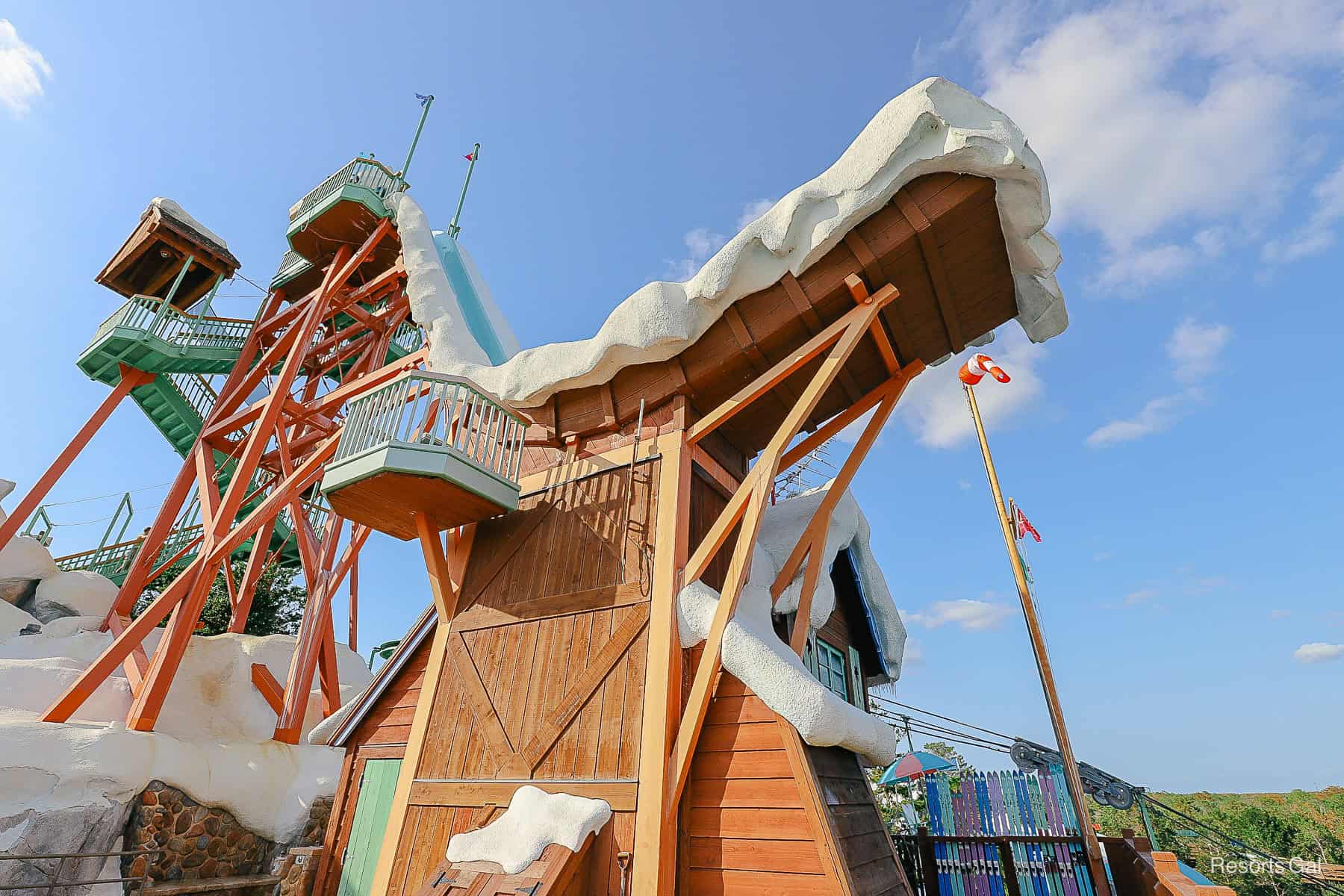 the top of Summit Plummet at Blizzard Beach 