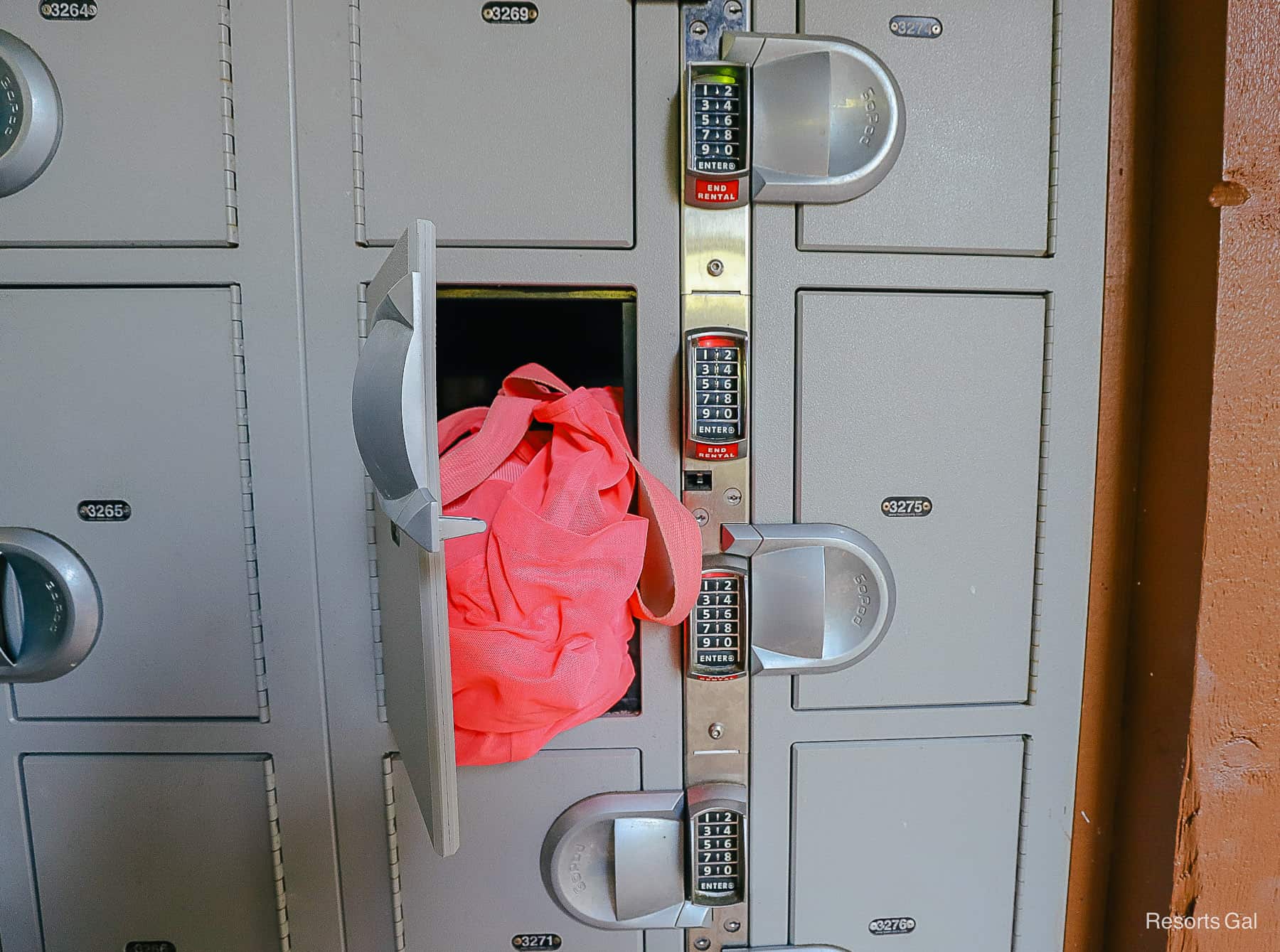 my bag in a small locker with room left on top 