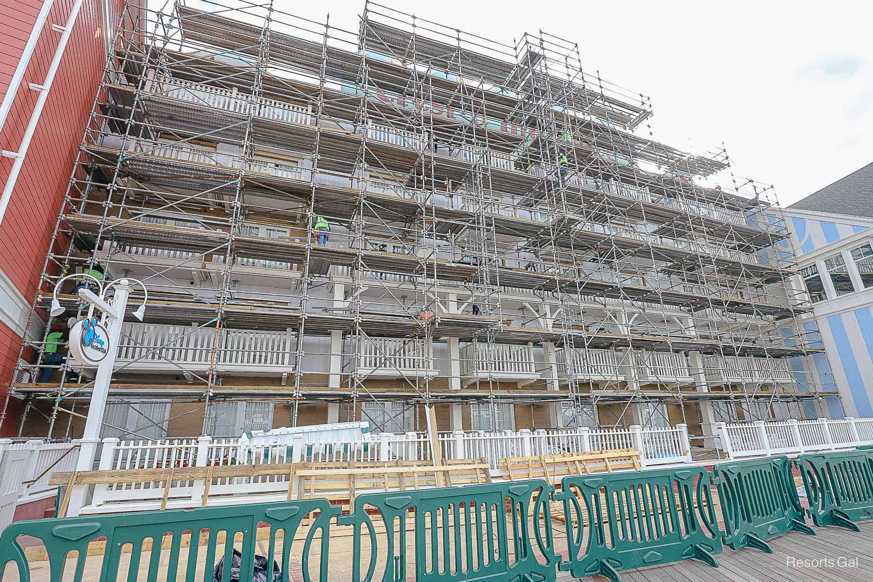 scaffolding over the Crest o' the Wave at Disney's Boardwalk 