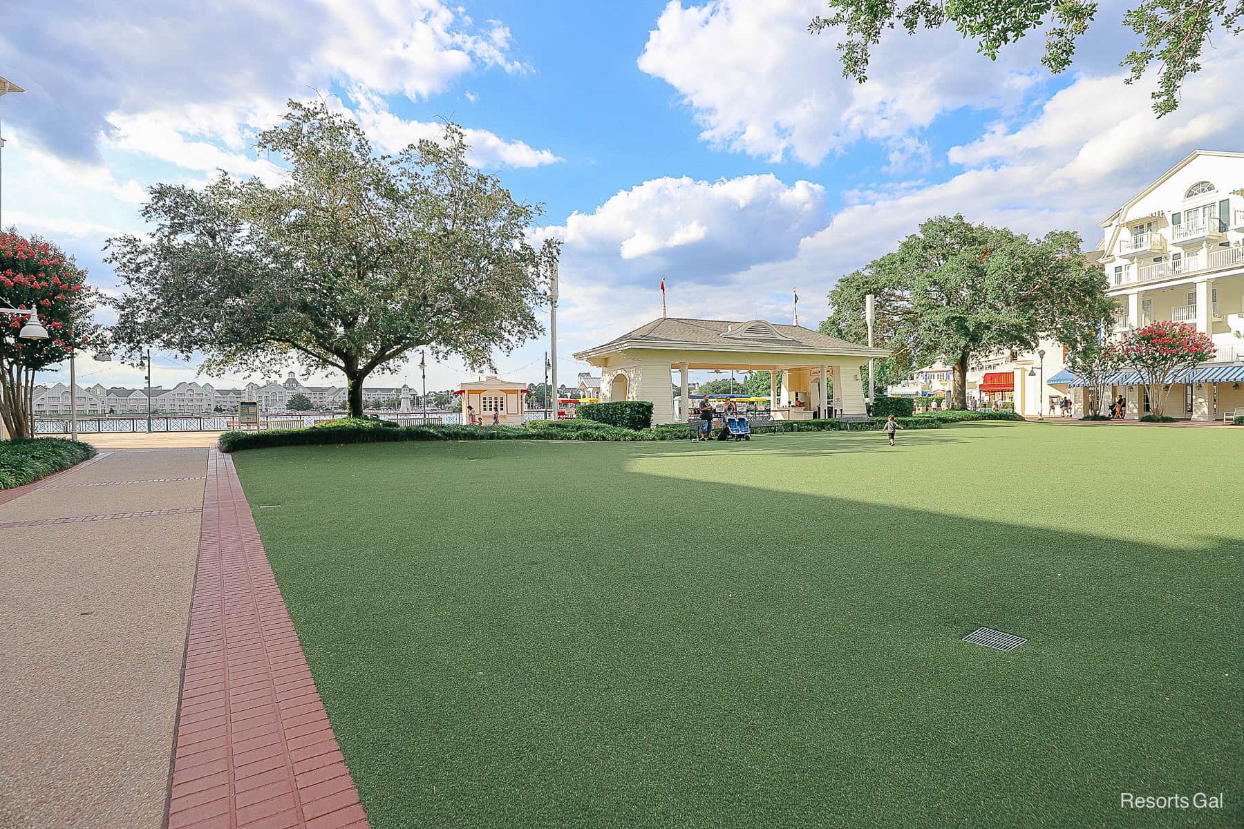 the green lawn at the Boardwalk 