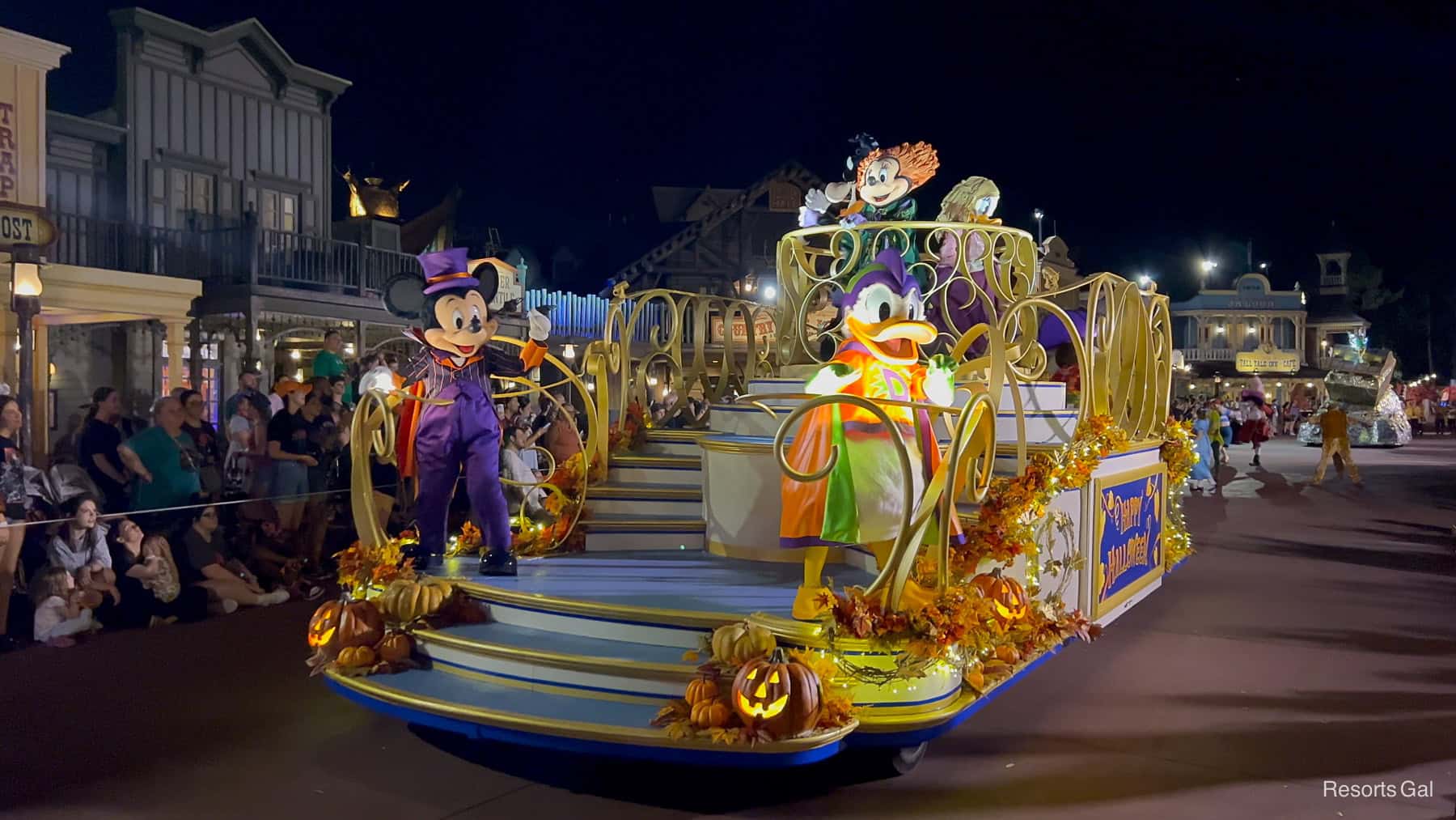 Mickey Mouse and Donald Duck in Halloween Costumes as characters in Boo To You Parade 