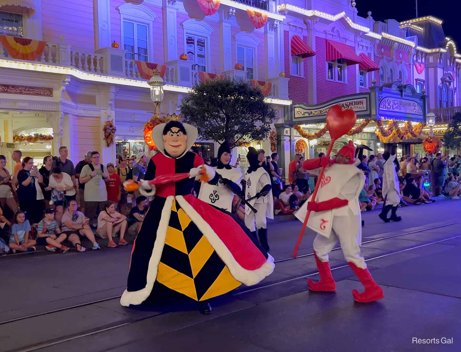 Queen of Hearts in the Boo To You Parade 