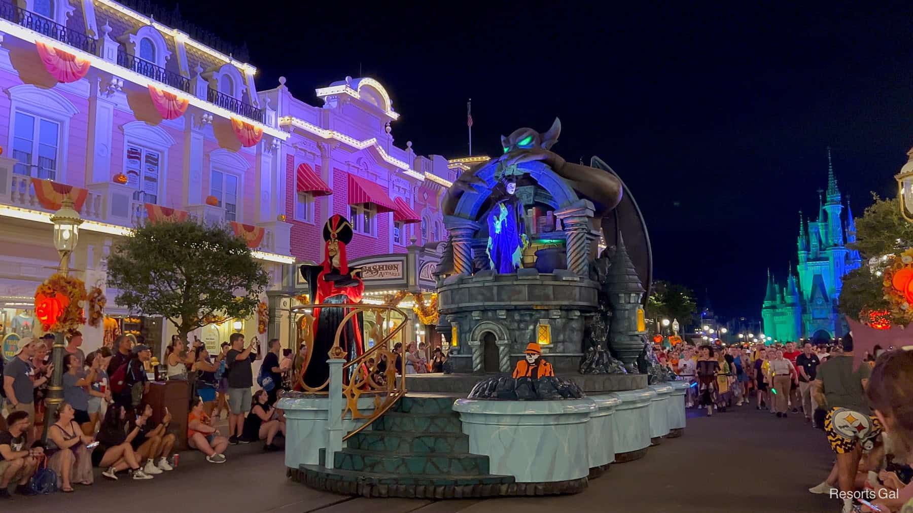 the Villians float with characters in Boo To You 