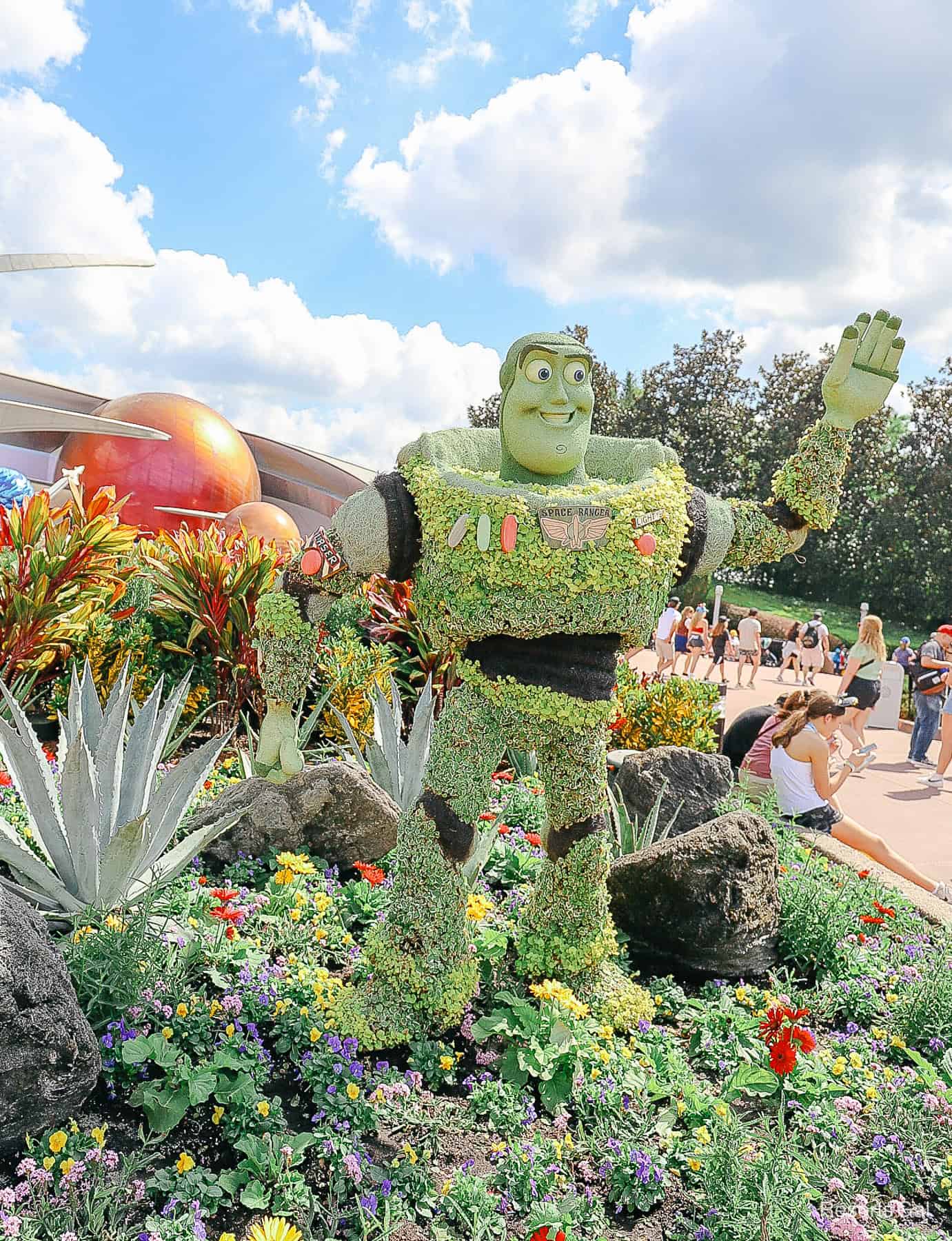 vertical Buzz Lightyear topiary with subtle changes in 2023