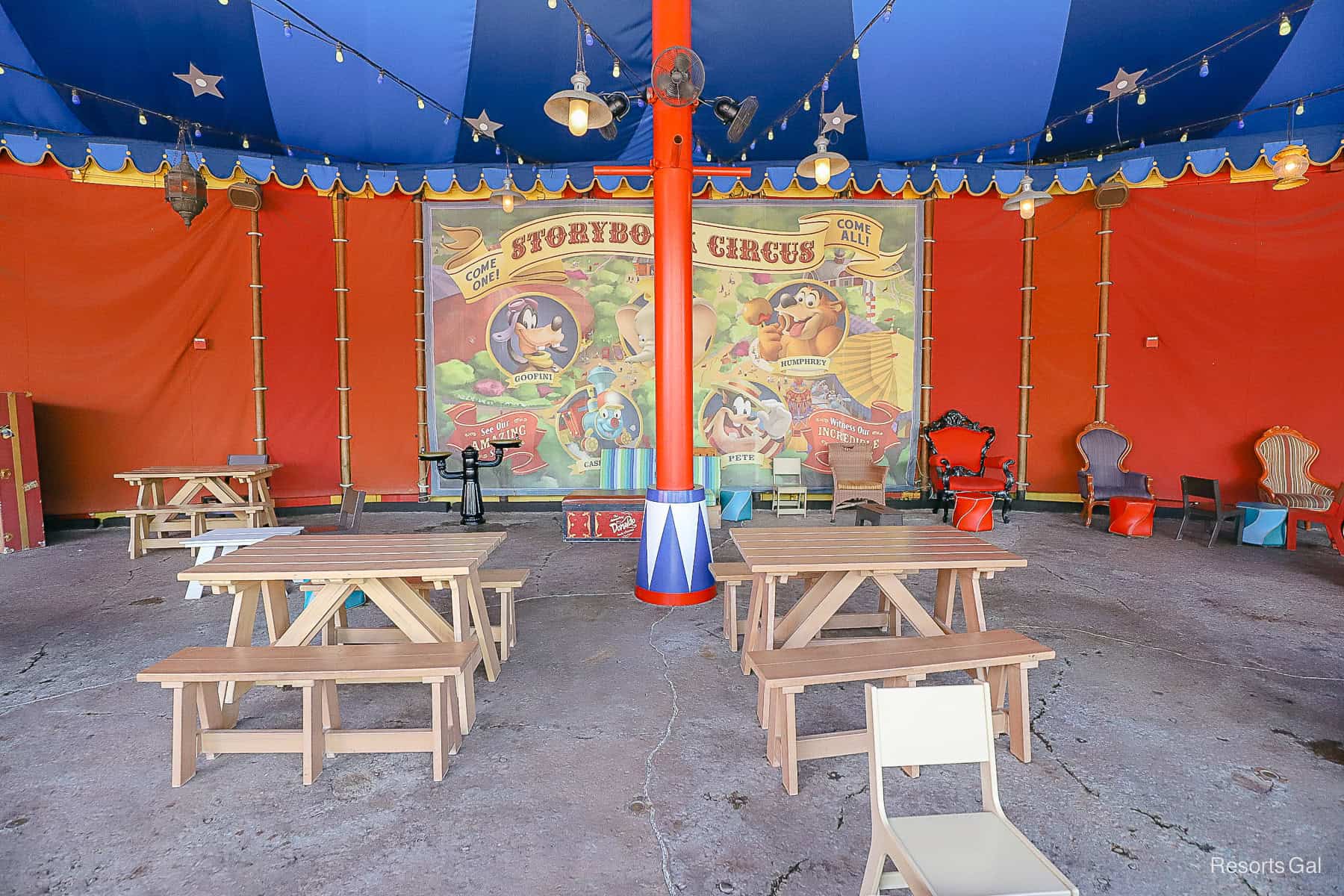 Calliope Tent seating area Storybook Circus 