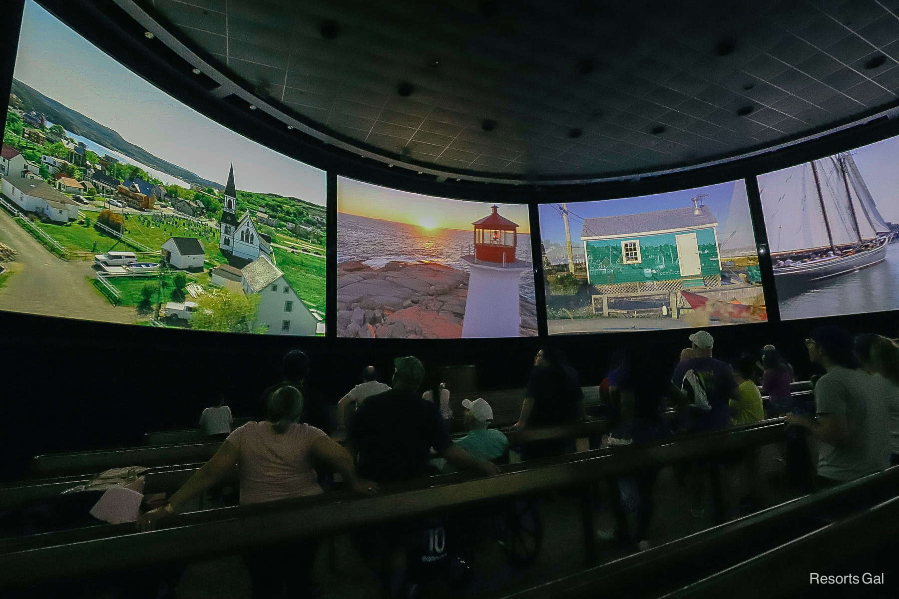 the CircleVision screen for Canada Far and Wide at Epcot 