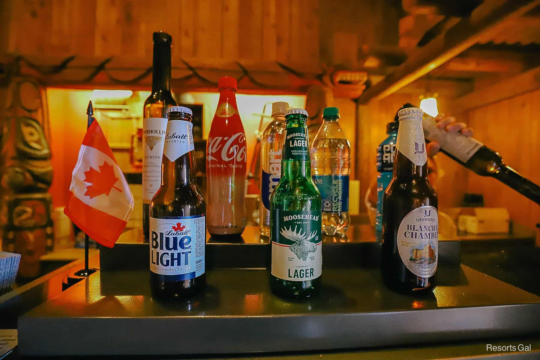 a selection of various Canadian Beers at Epcot's Canada Pavilion 