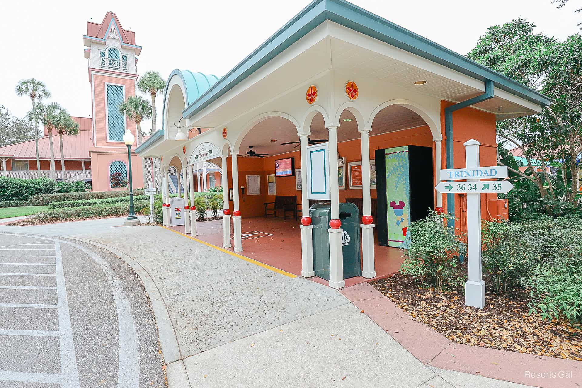 the bus stop at Trinidad 