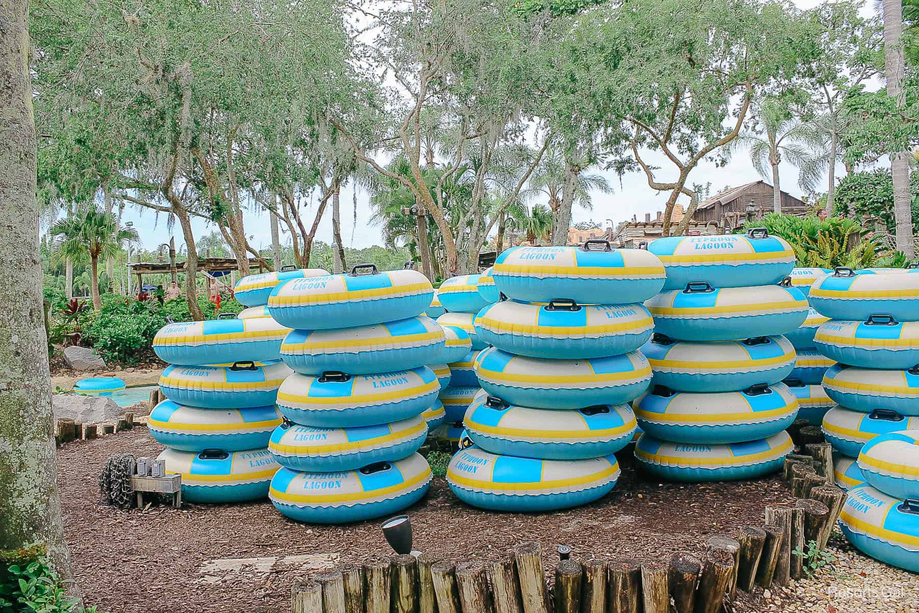 a large pile of single inner tubes for Castaway Creek 