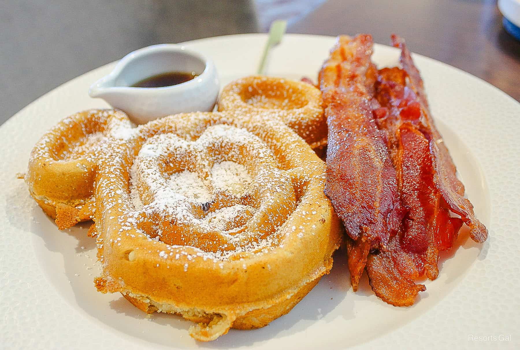 a Mickey waffle at a character breakfast 