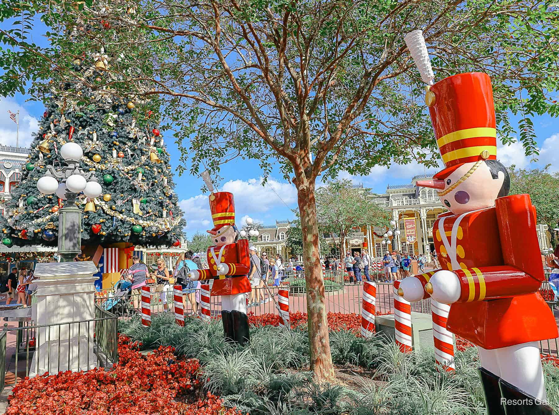 Toy Soldiers as part of the Christmas decor at Magic Kingdom 