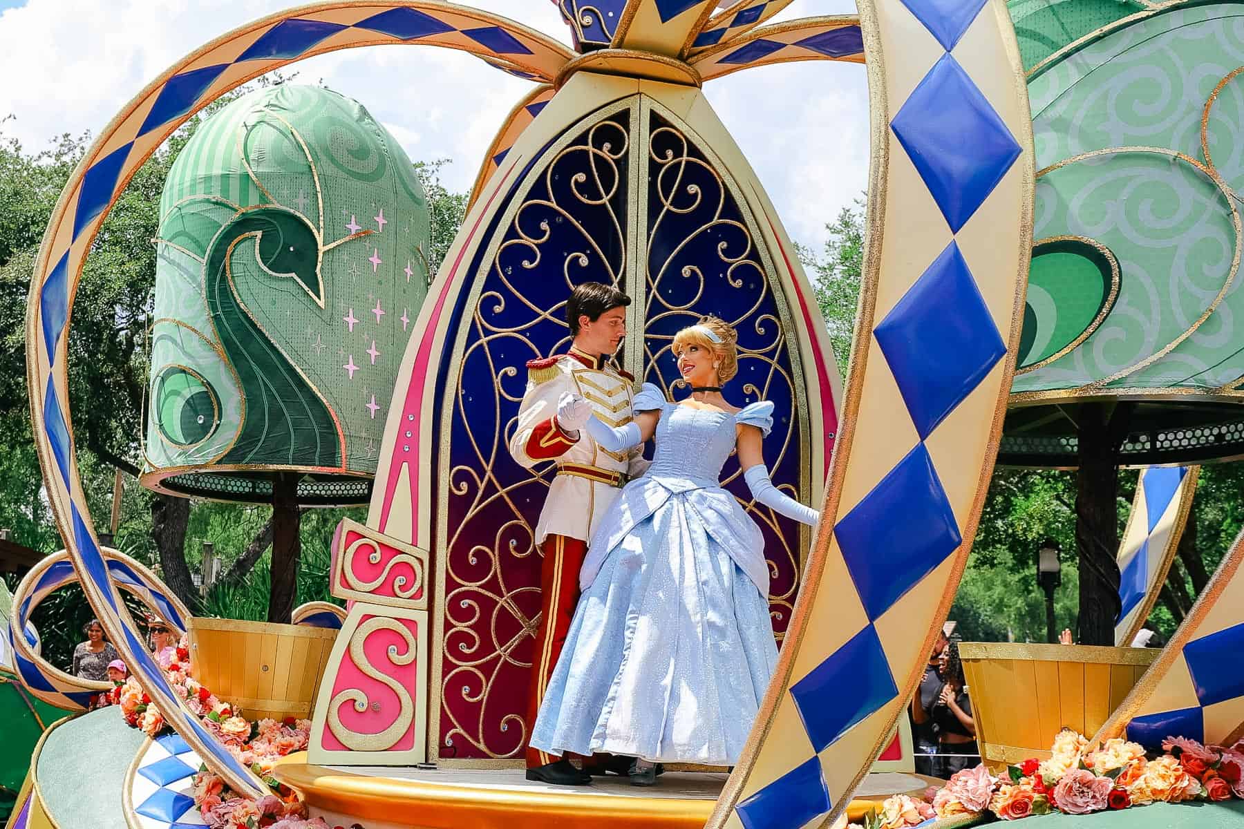 Cinderella with Prince Charming in the Festival of Fantasy Parade 