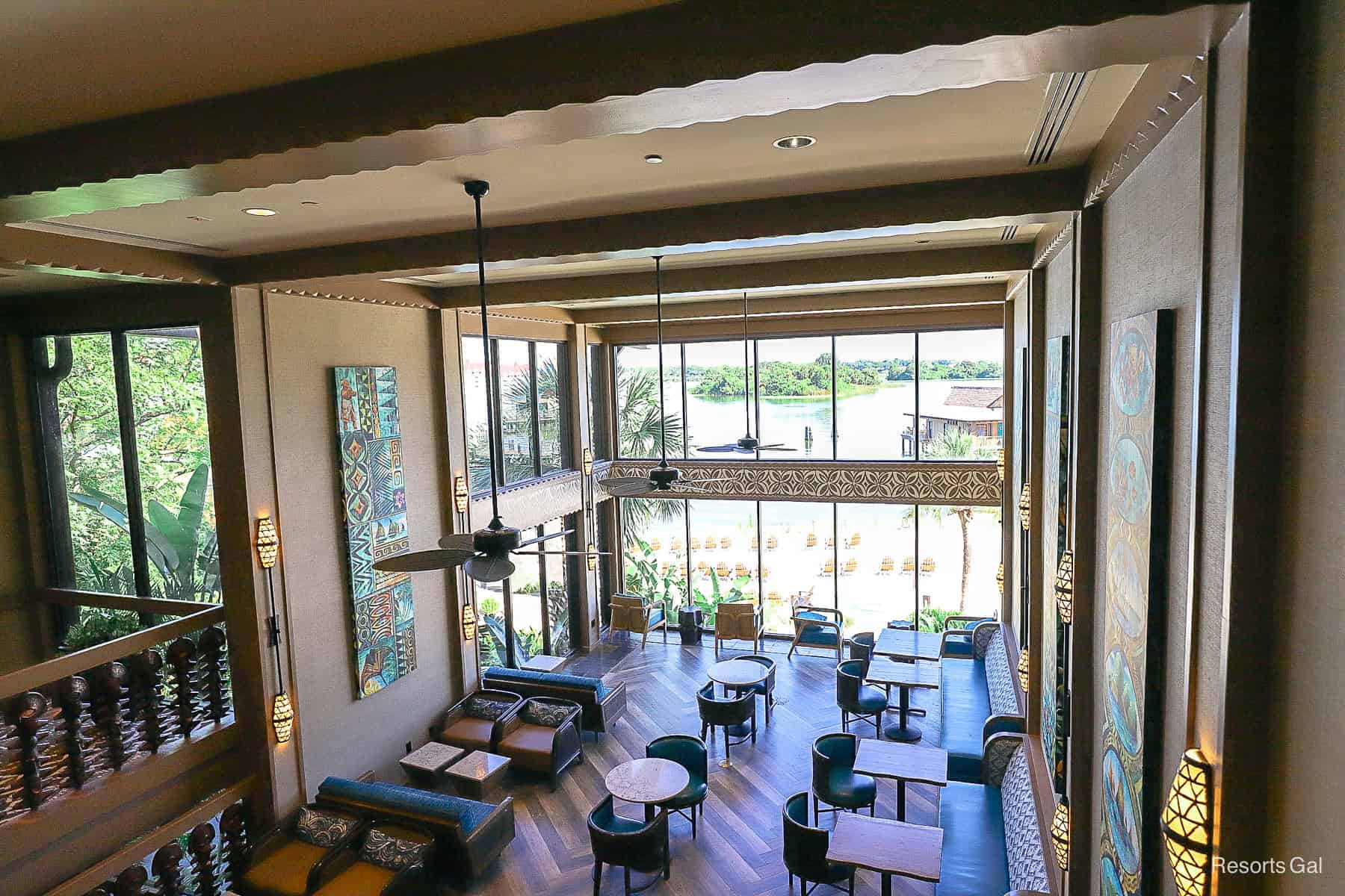 the two story club level lounge at Disney's Polynesian Village Resort 