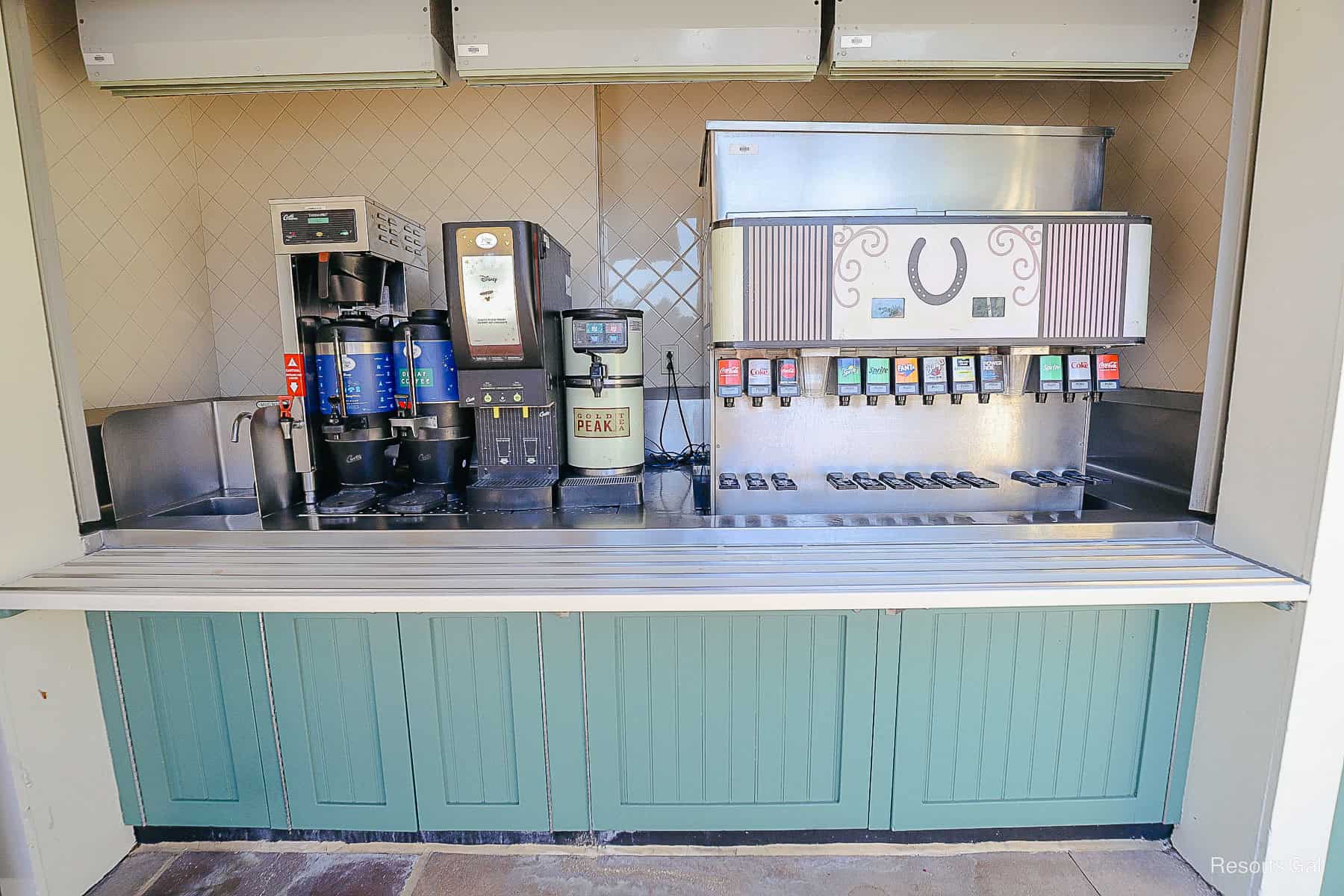 coffee refill station at the Paddock Grill at Saratoga Springs 