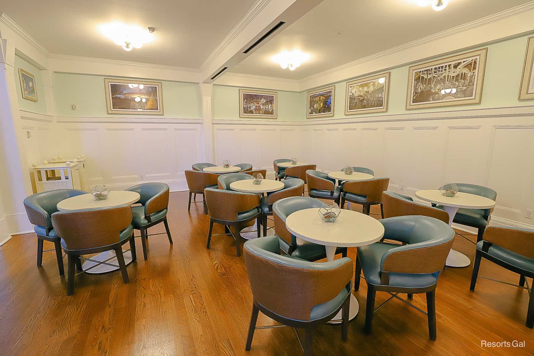 the coffee bar's seating area at Disney's BoardWalk 