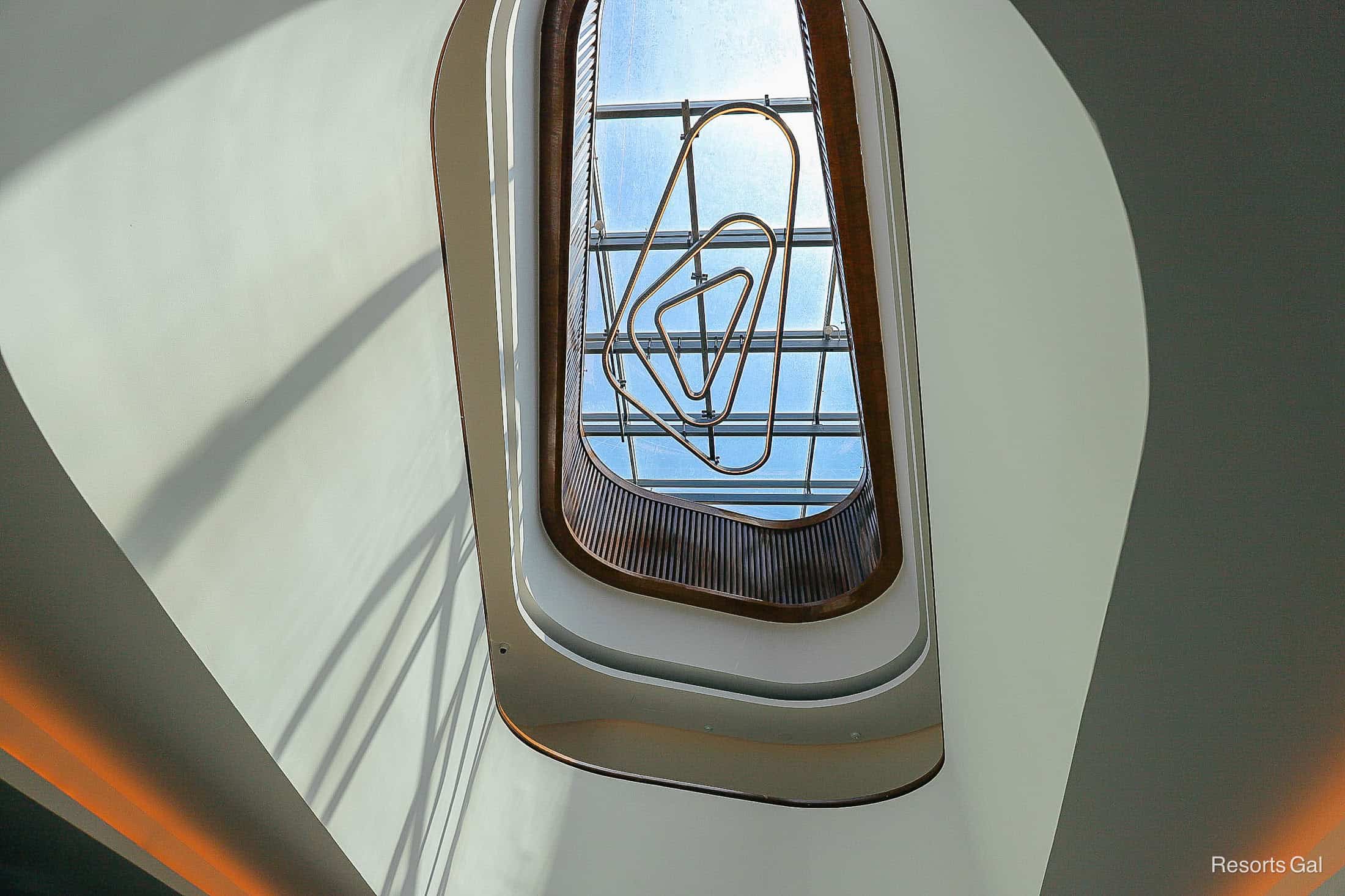 a skylight inside the Conrad Hotel 