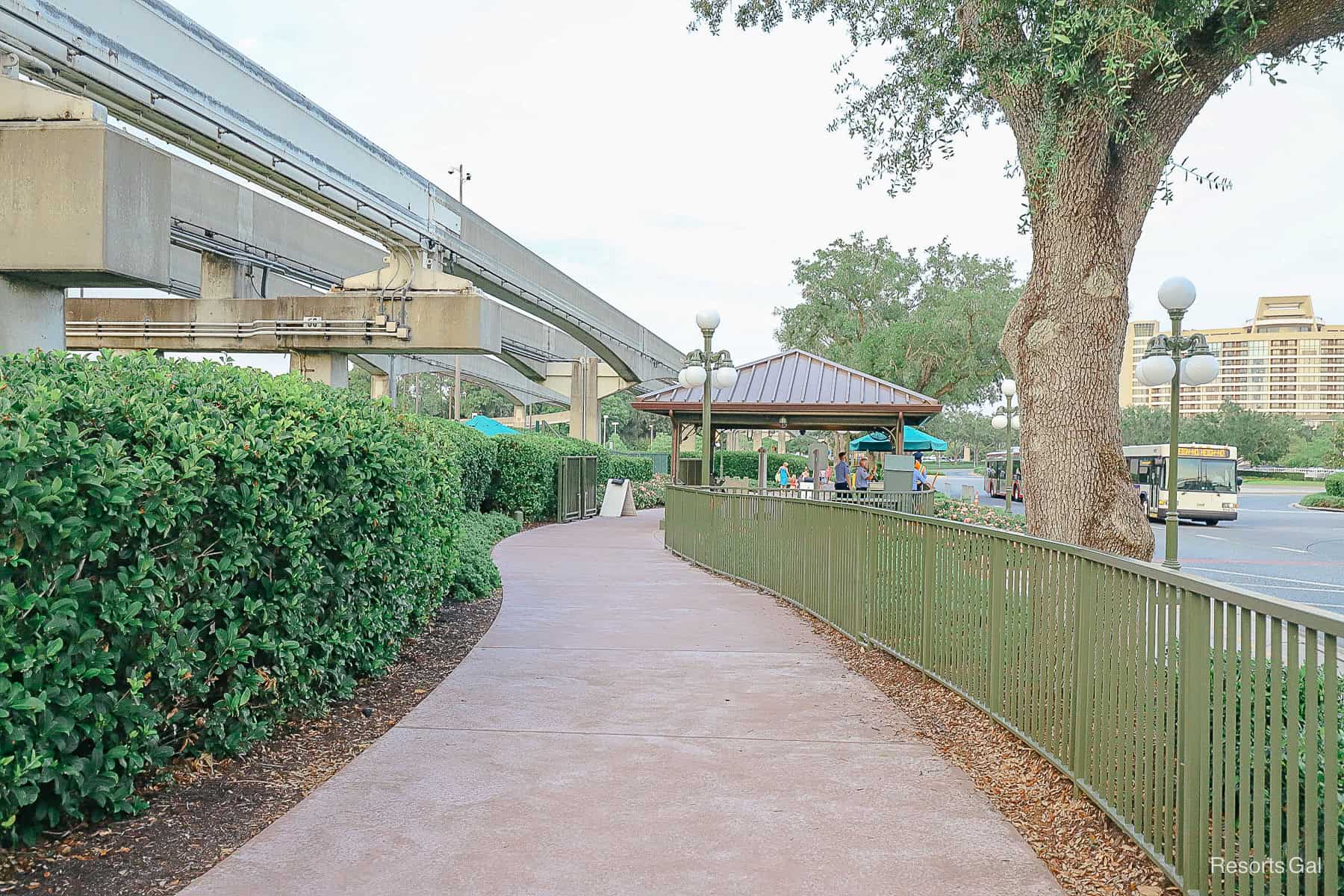 guests walking through a security area between the Contemporary and Magic Kingdom 