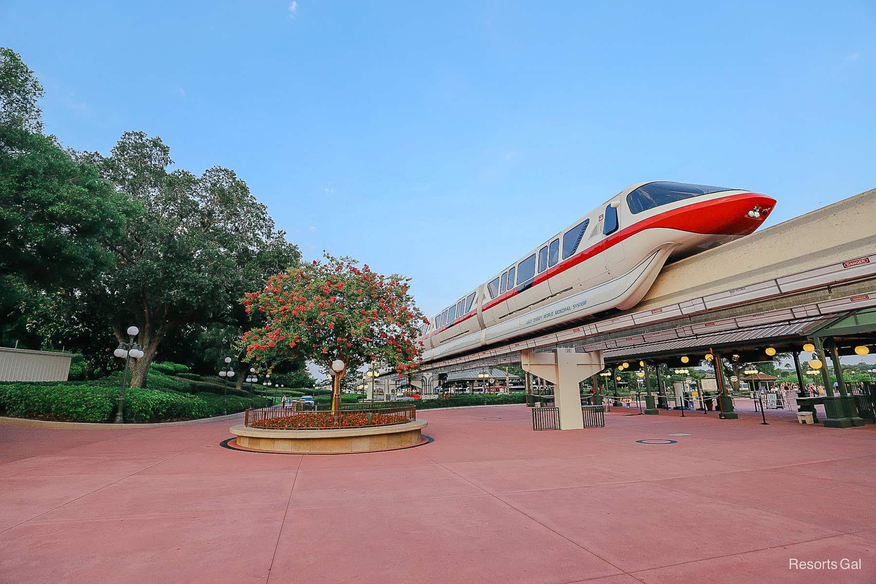 the monorail above the Contemporary walkway to Magic Kingdom 