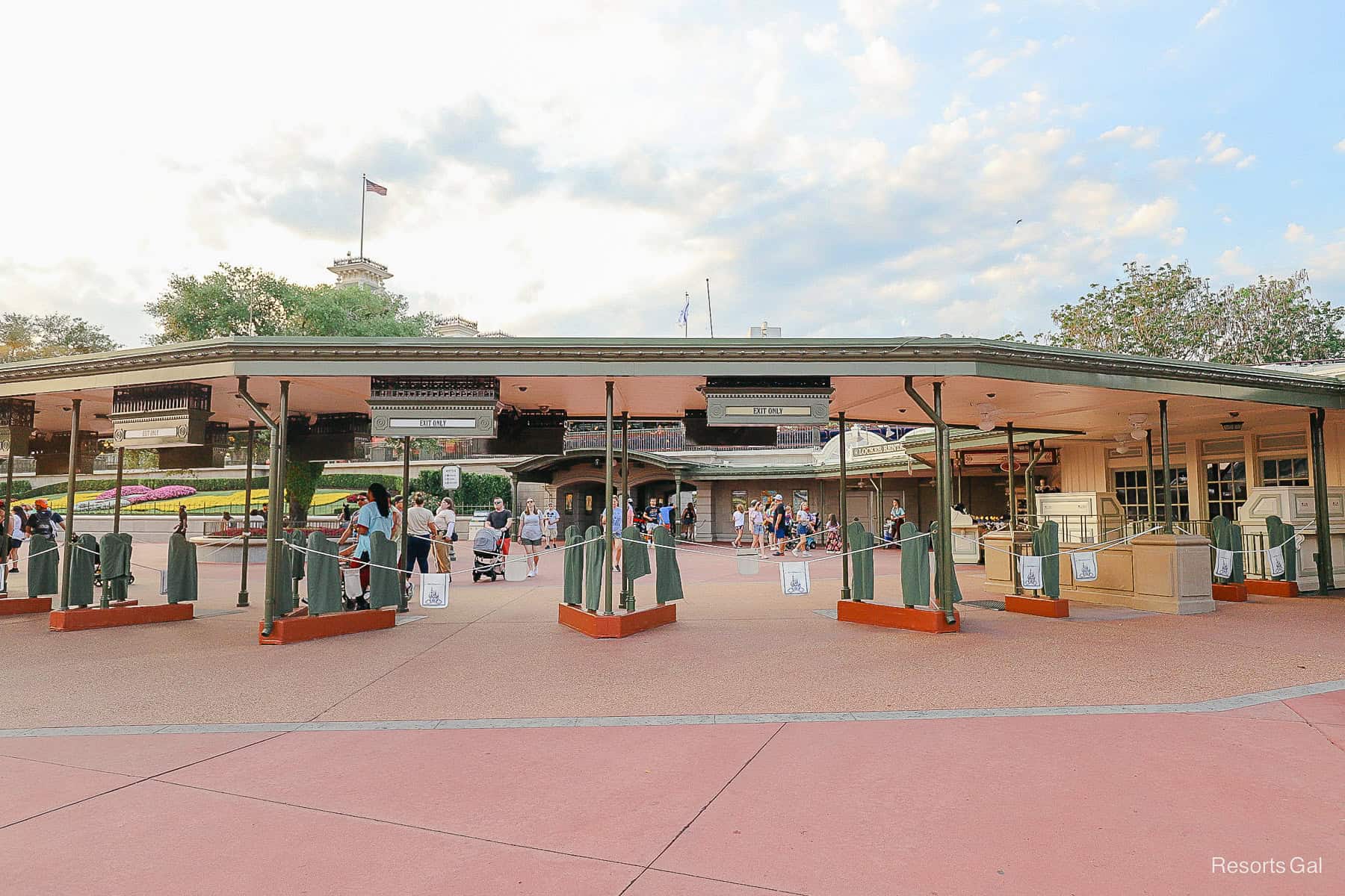 the ticket turnstiles is where you end up when you arrive at Magic Kingdom from the Contemporary walkway