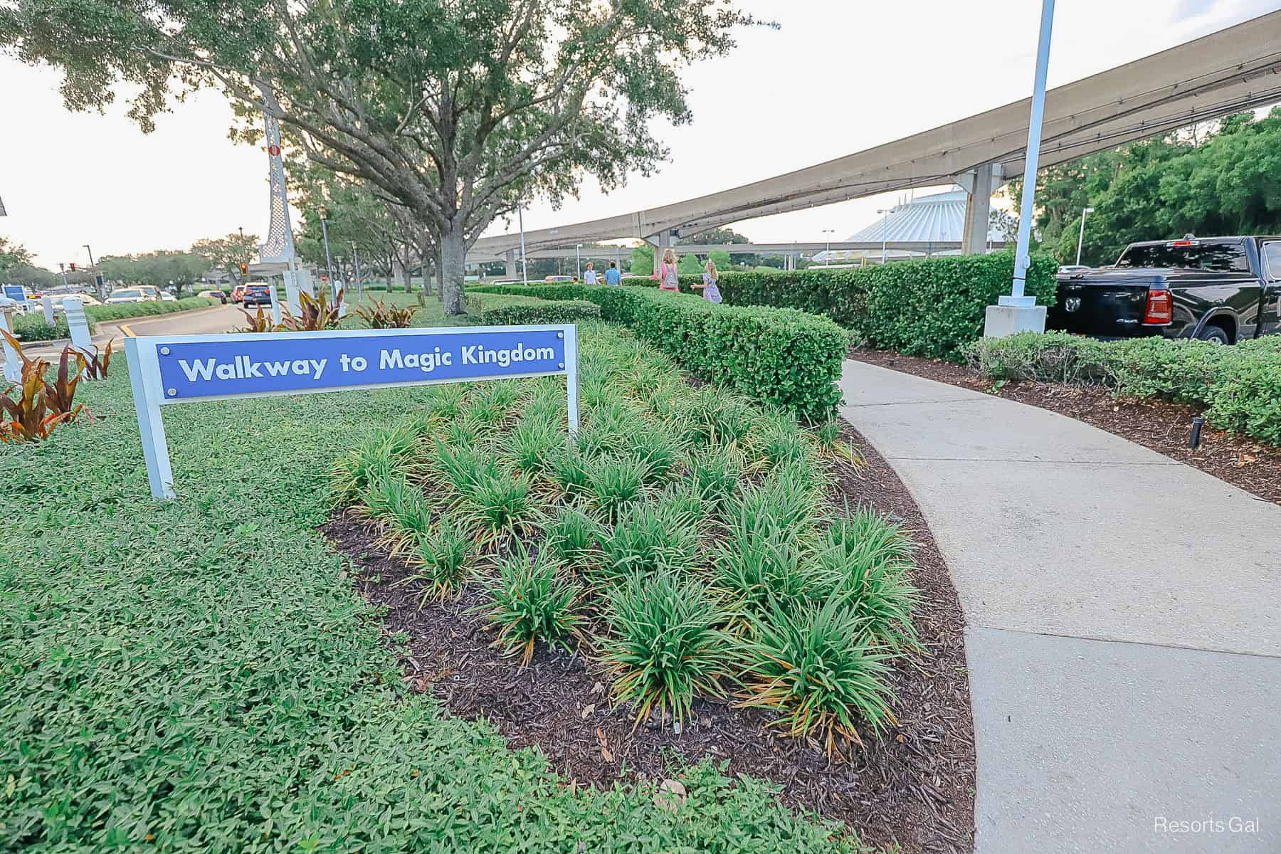 the walking path from Magic Kingdom to Disney's Contemporary Resort 