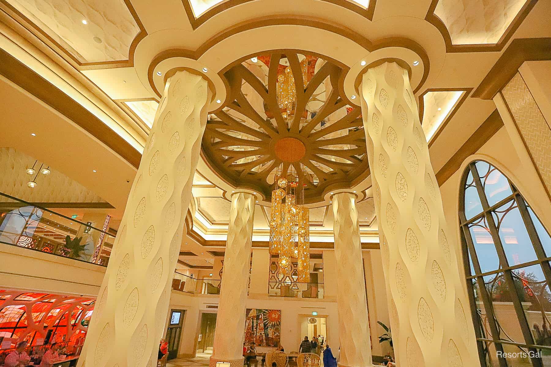 the open 2-story lobby of Gran Destino Tower 