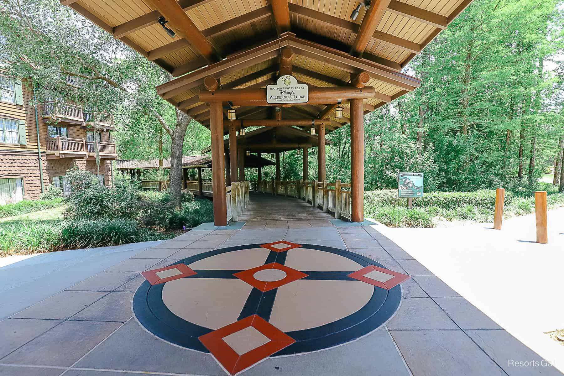 Covered Walkway to Boulder Ridge Villas and the Carolwood Railway Room 