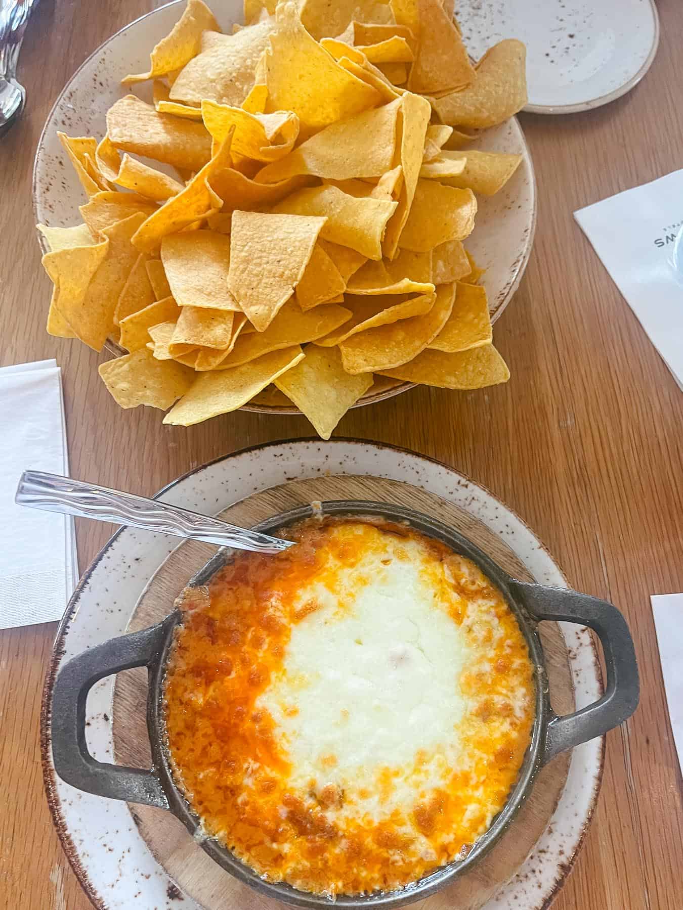 an order of chips with queso from a resort restaurant at Universal Orlando Resort 