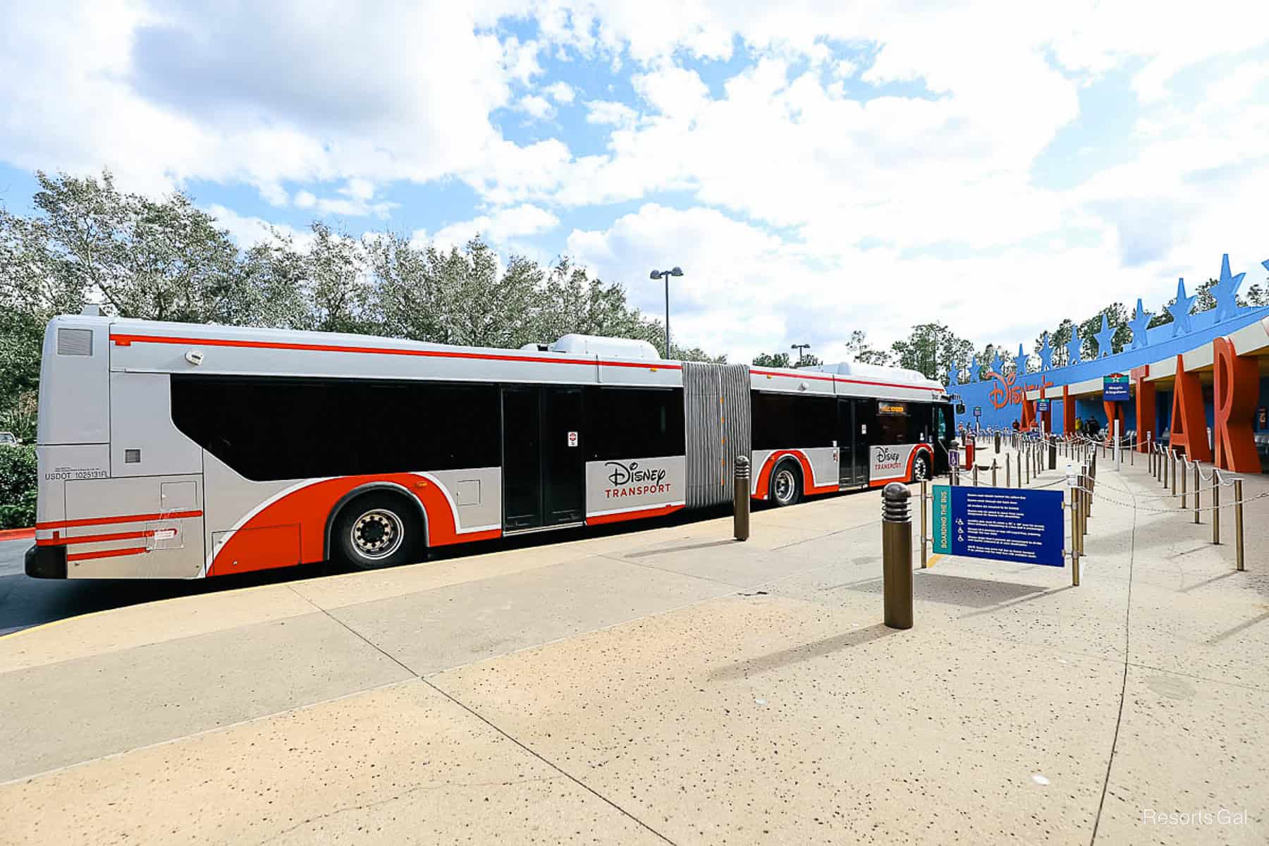 a bus at the All-Star Movies bus stop 