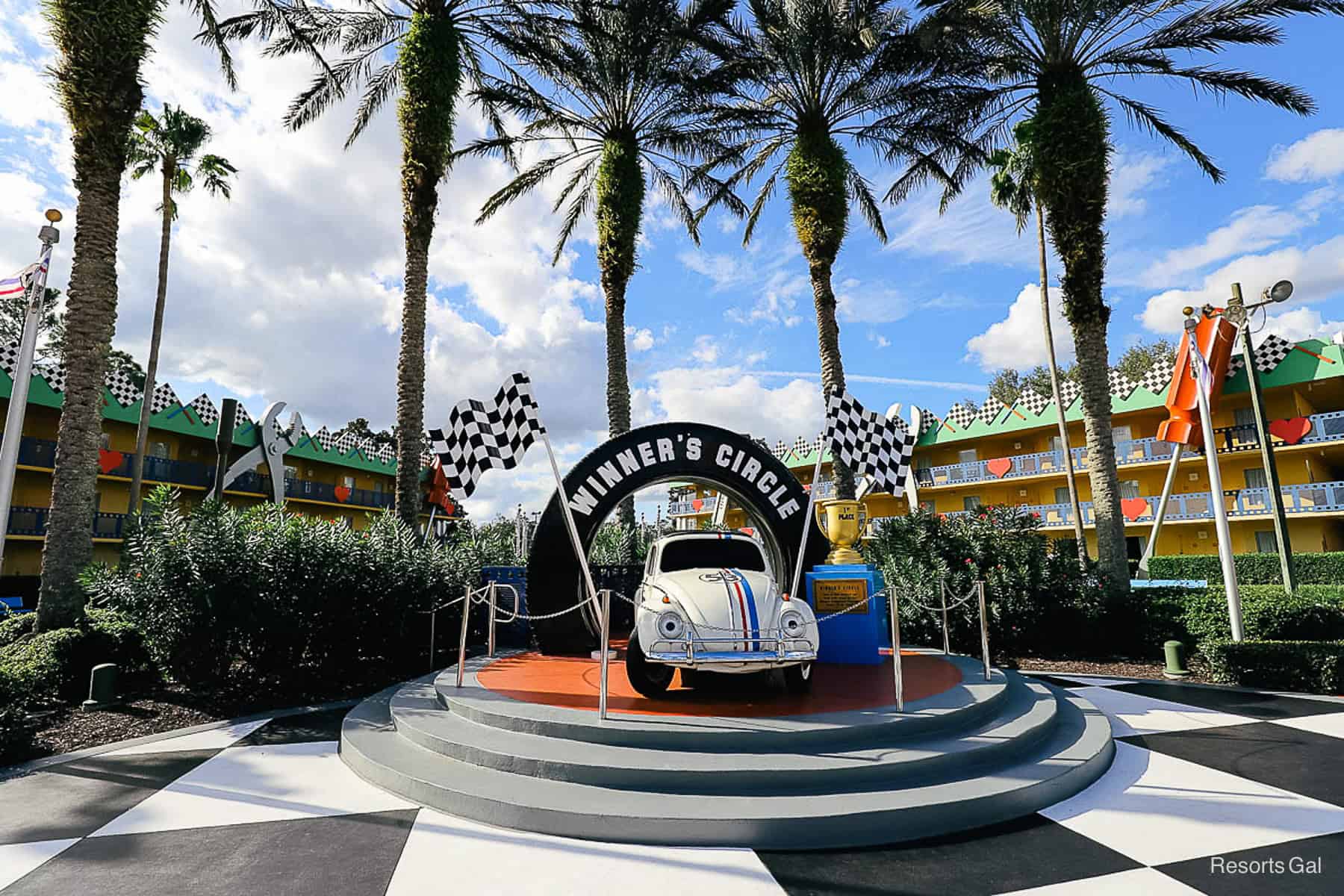 the Winner's Circle with Herbie the love bug at All-Star Movies 