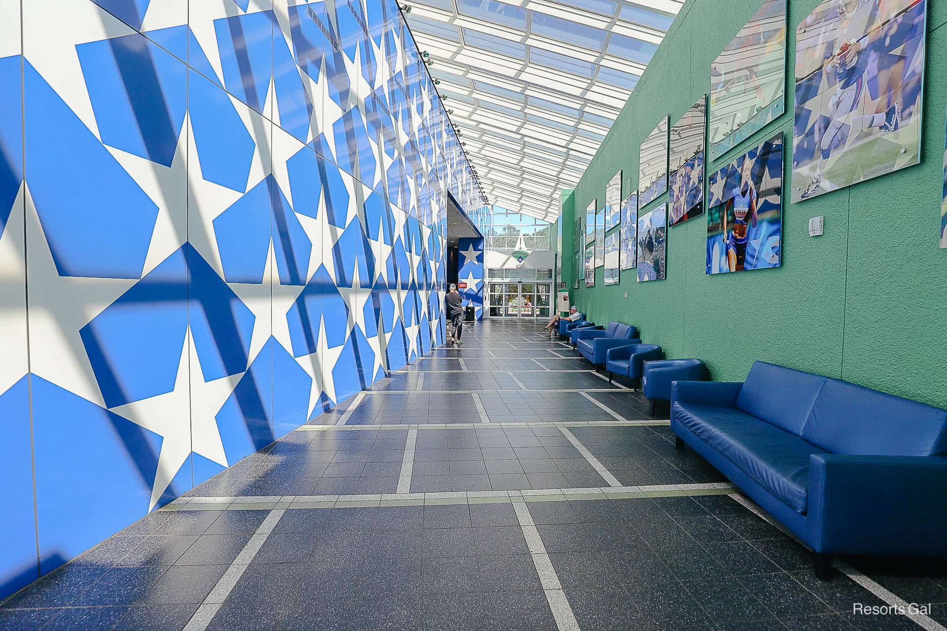 an old mural at Disney's All-Star Sports