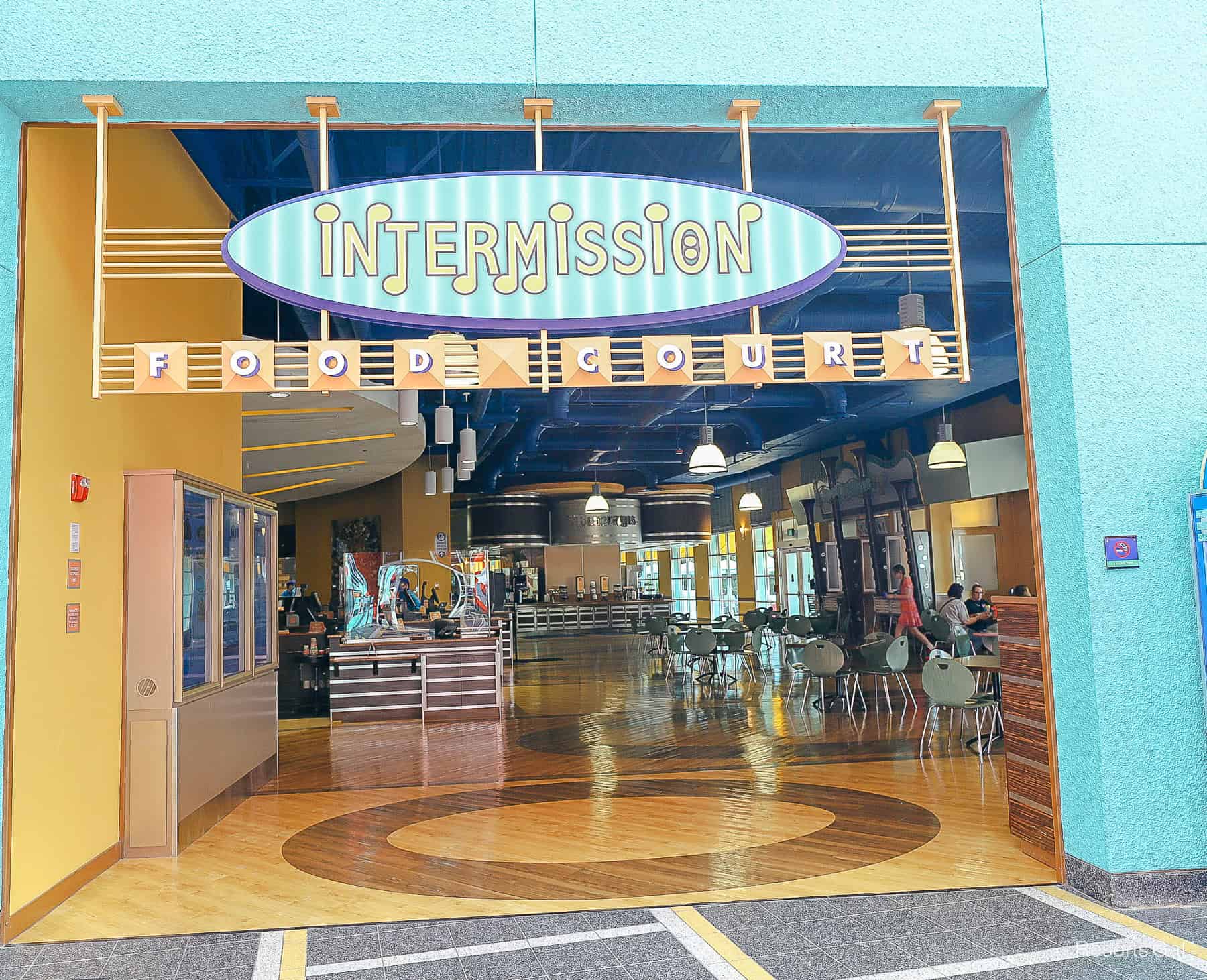 entrance to Intermission Food Court at Disney's All-Star Music 