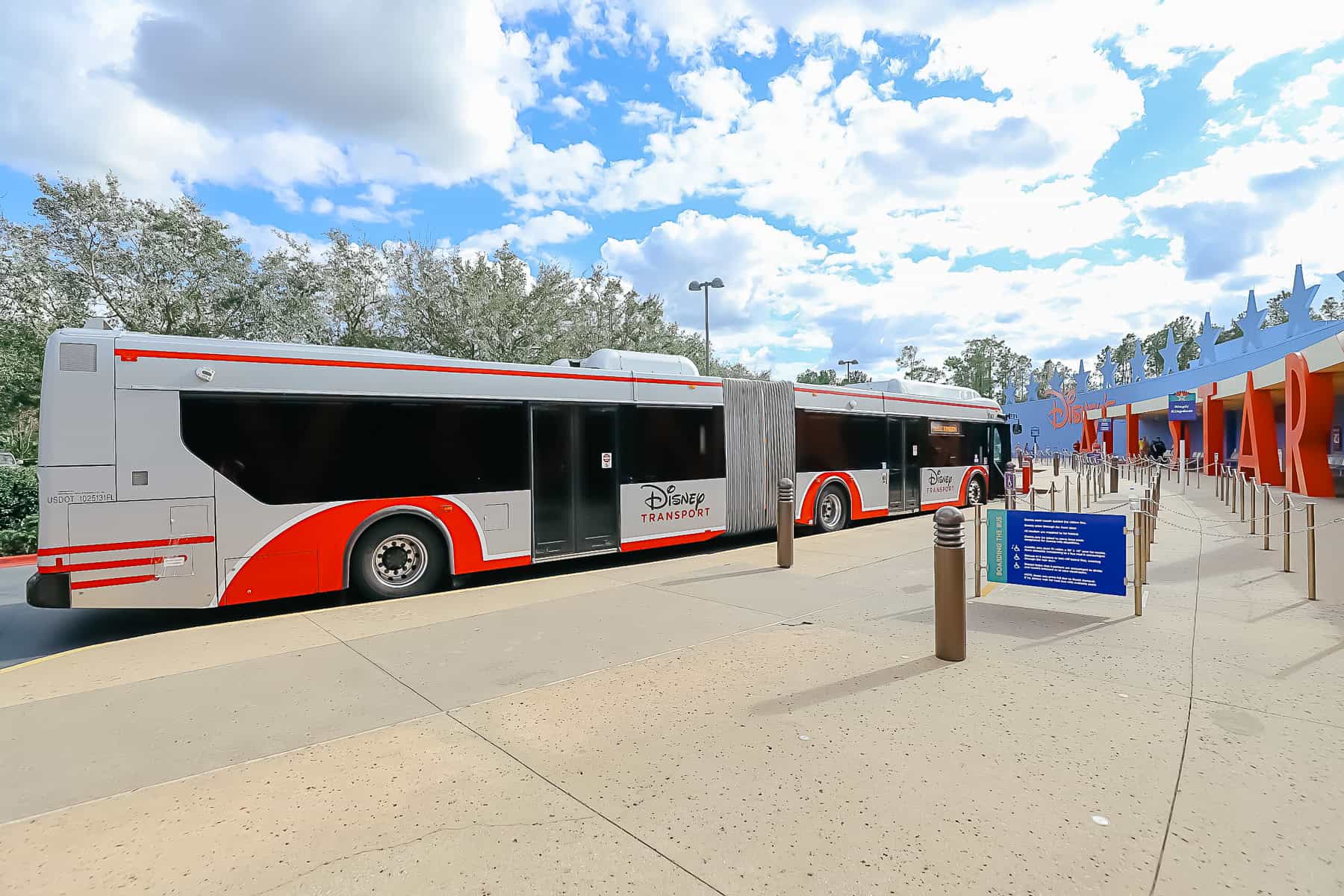 bus pulled up at Disney's All-Star Resorts 