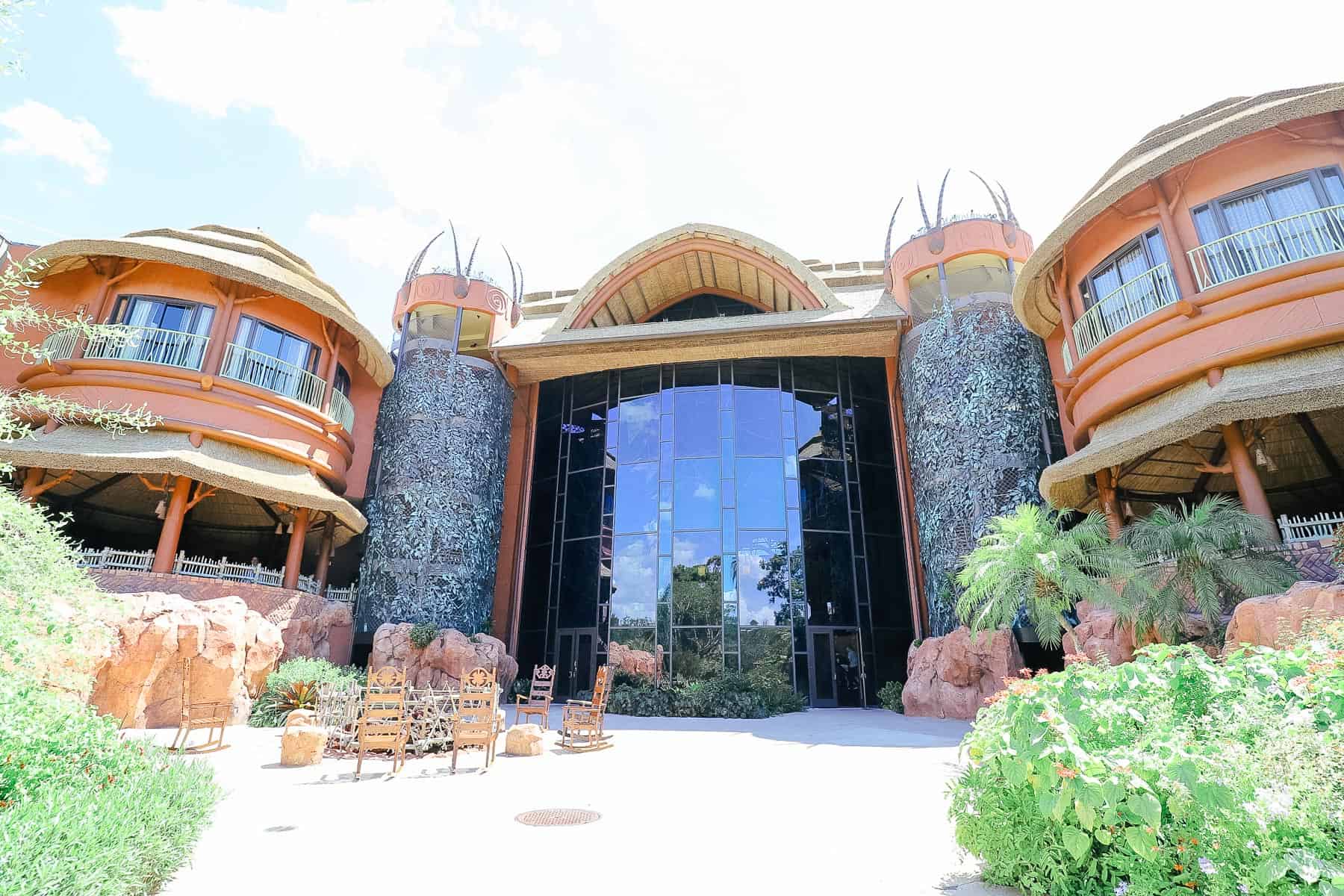 the lobby entrance of Disney's Animal Kingdom Lodge 