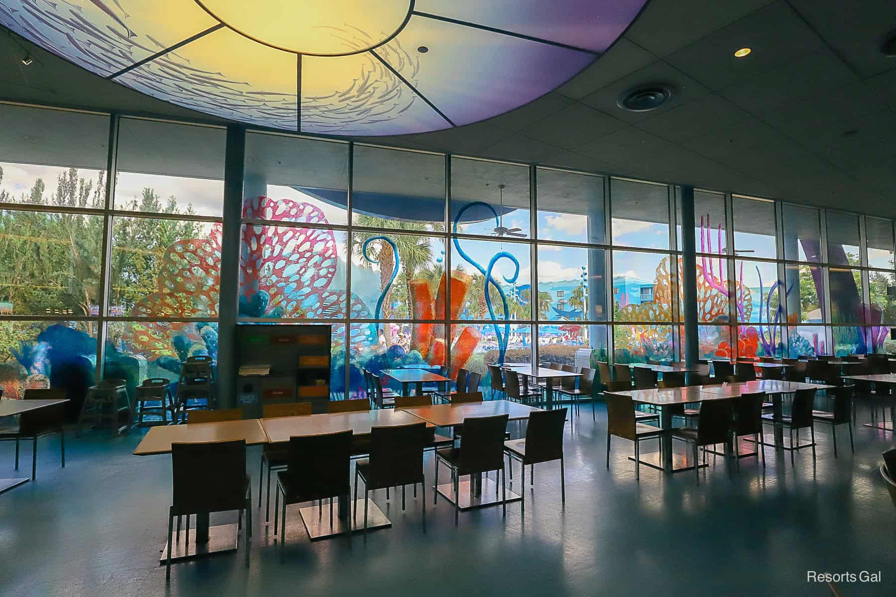 the dining room at Disney's Art of Animation quick service restaurant 