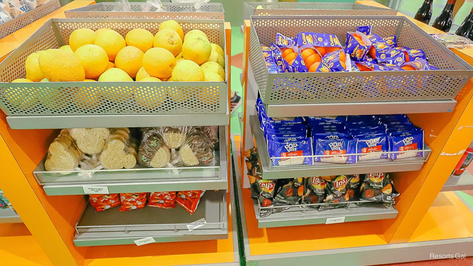 oranges, Cuties, treats, Pop Tarts and chips available at Art of Animation 